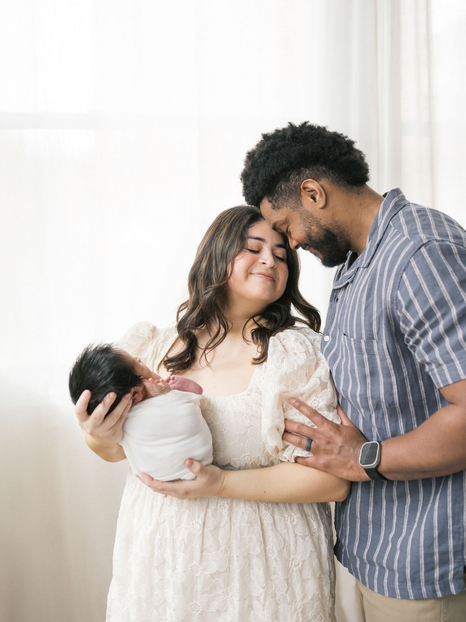 Timeless newborn studio photography in Valparaiso, Indiana with soft light and neutral styling