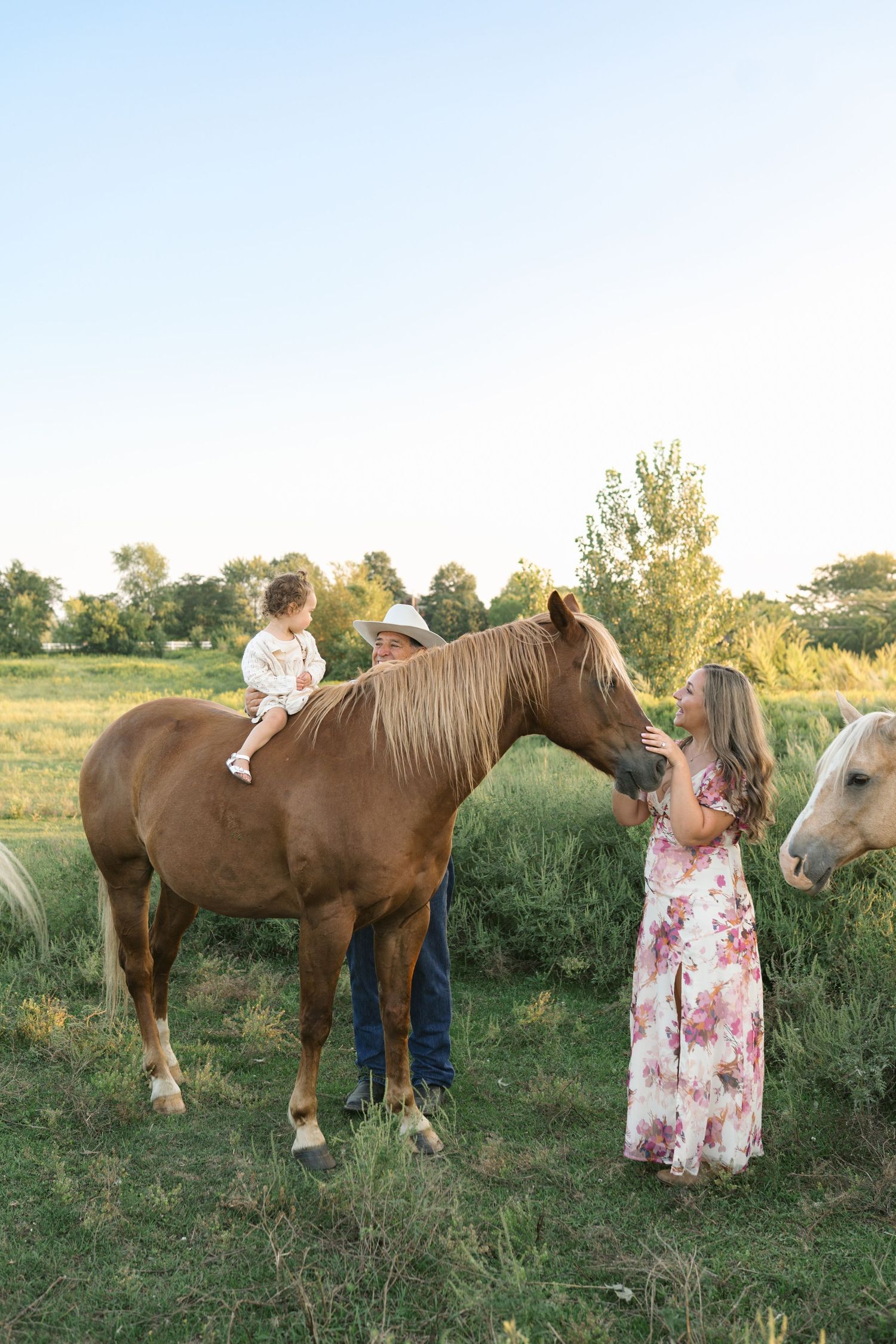Family Session With Horses On A Private Property In St. John, Indiana Near Chicago