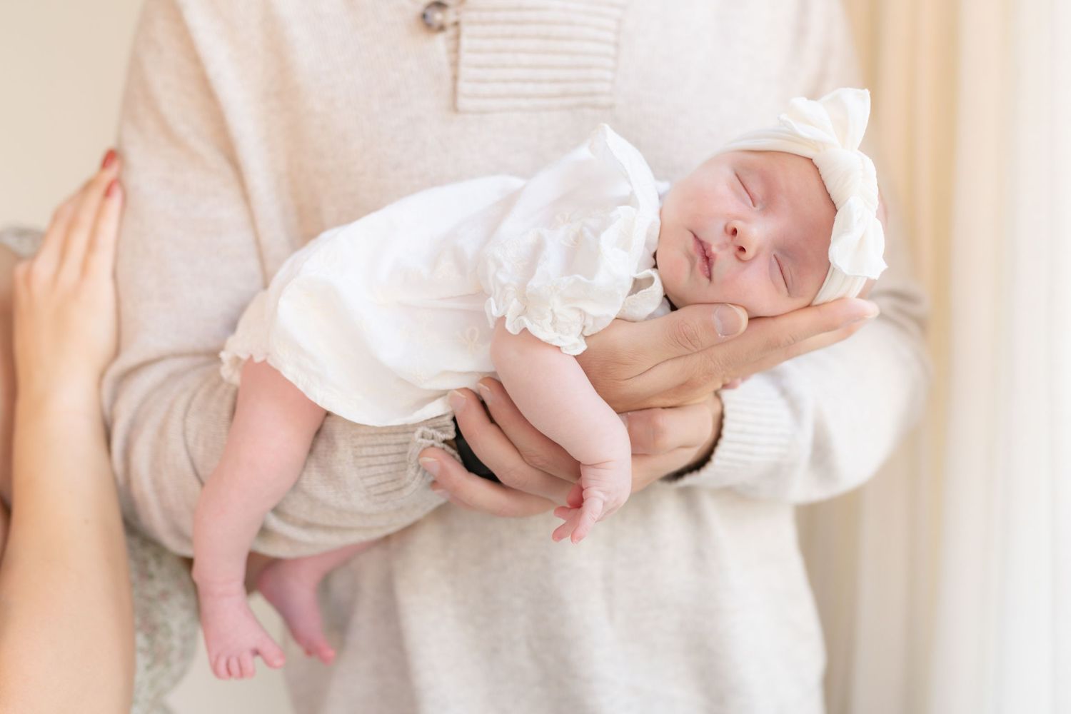 Timeless newborn studio photography in Valparaiso, Indiana with soft light and neutral styling.