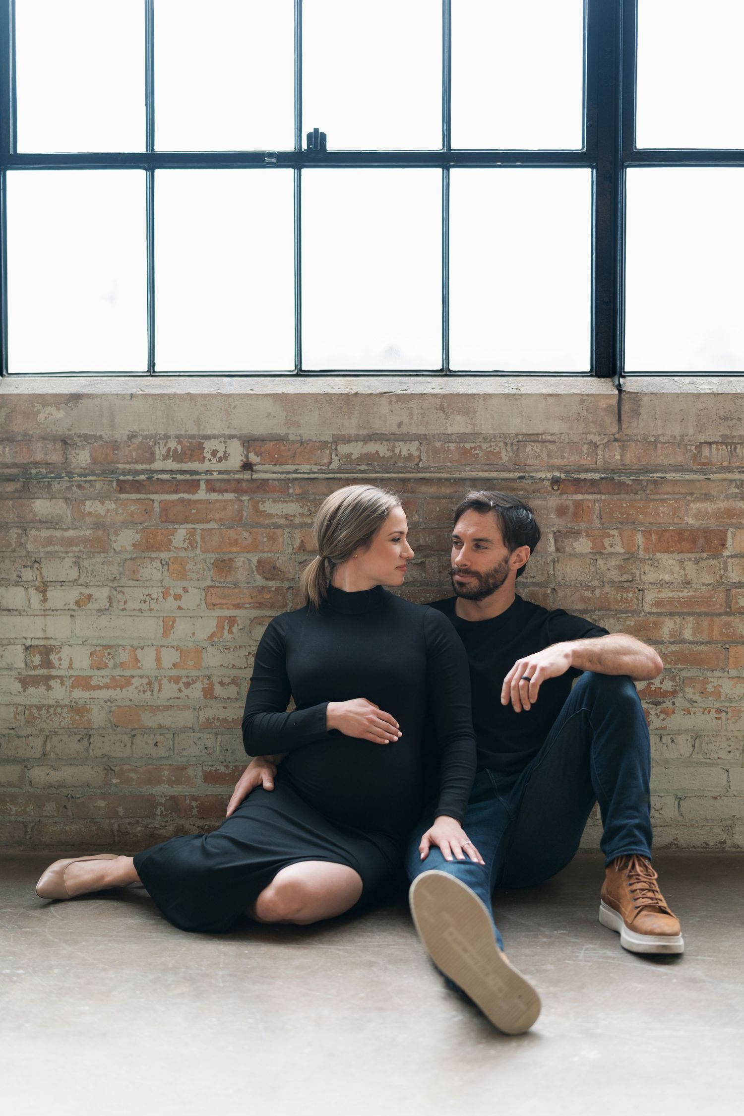 Studio maternity photographer in Valparaiso, Indiana capturing timeless pregnancy portraits.