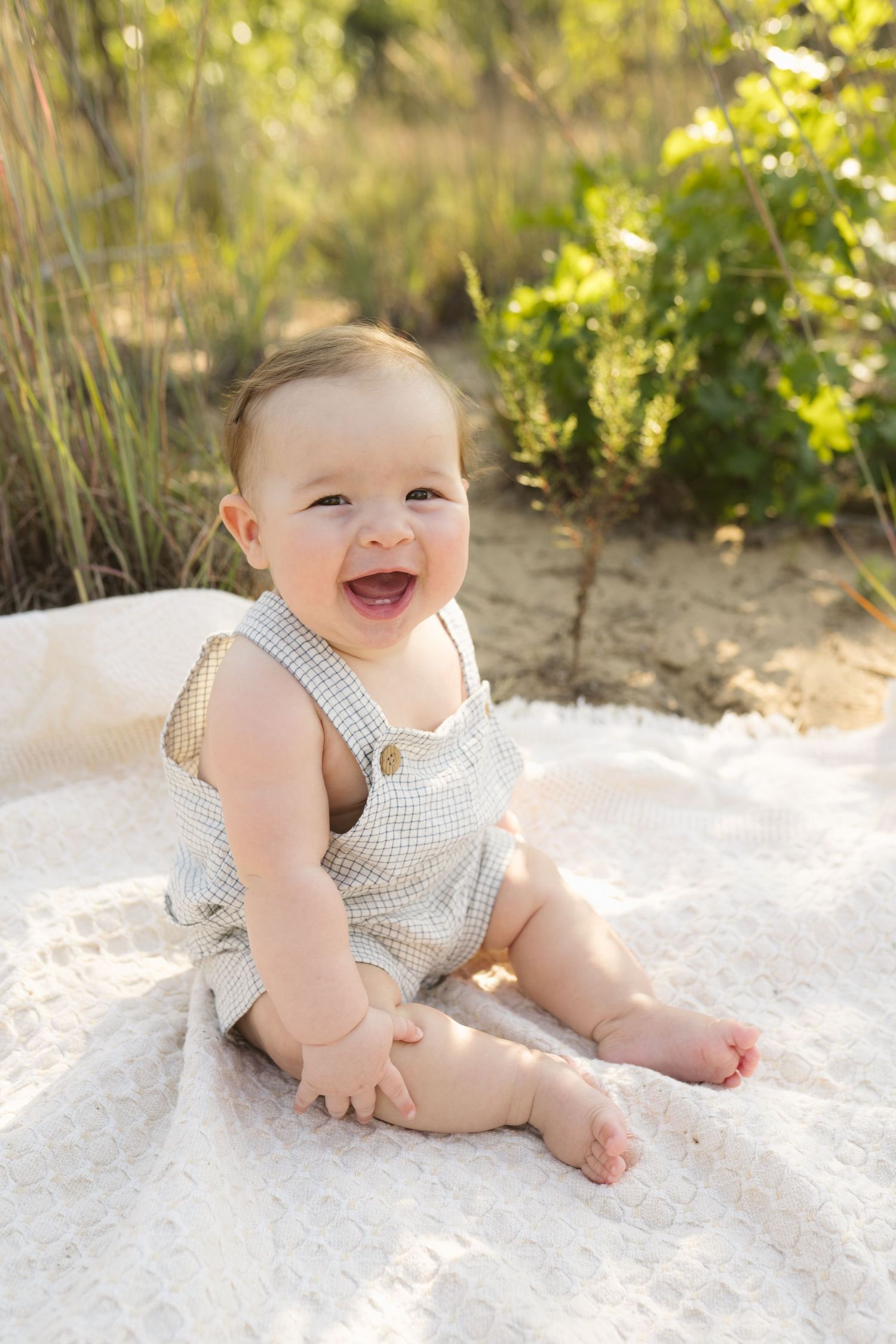 Six Month Baby Milestone Session in Portage, Indiana, at the Indiana Dunes near Chicago