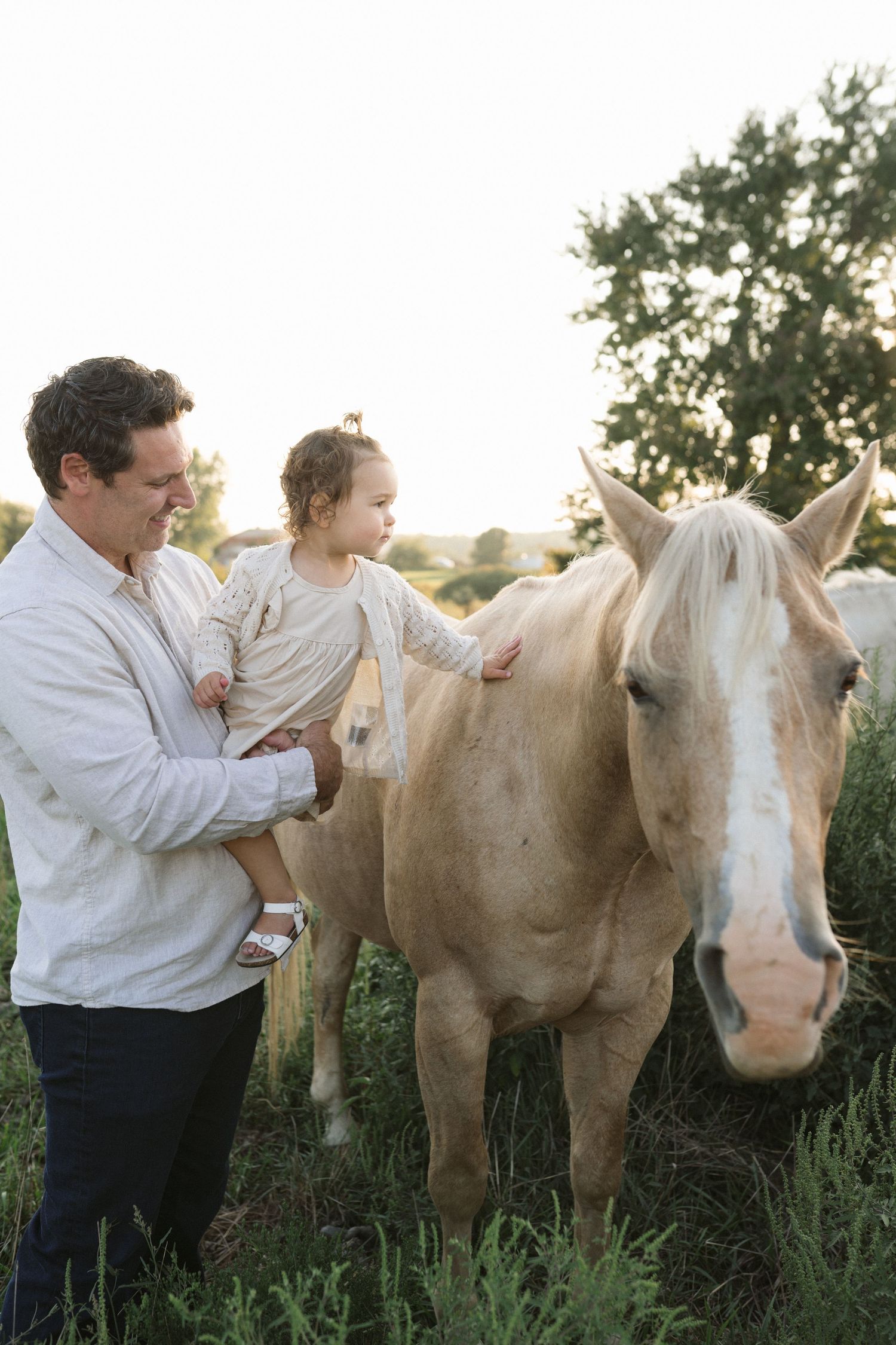 Family Session With Horses On A Private Property In St. John, Indiana Near Chicago