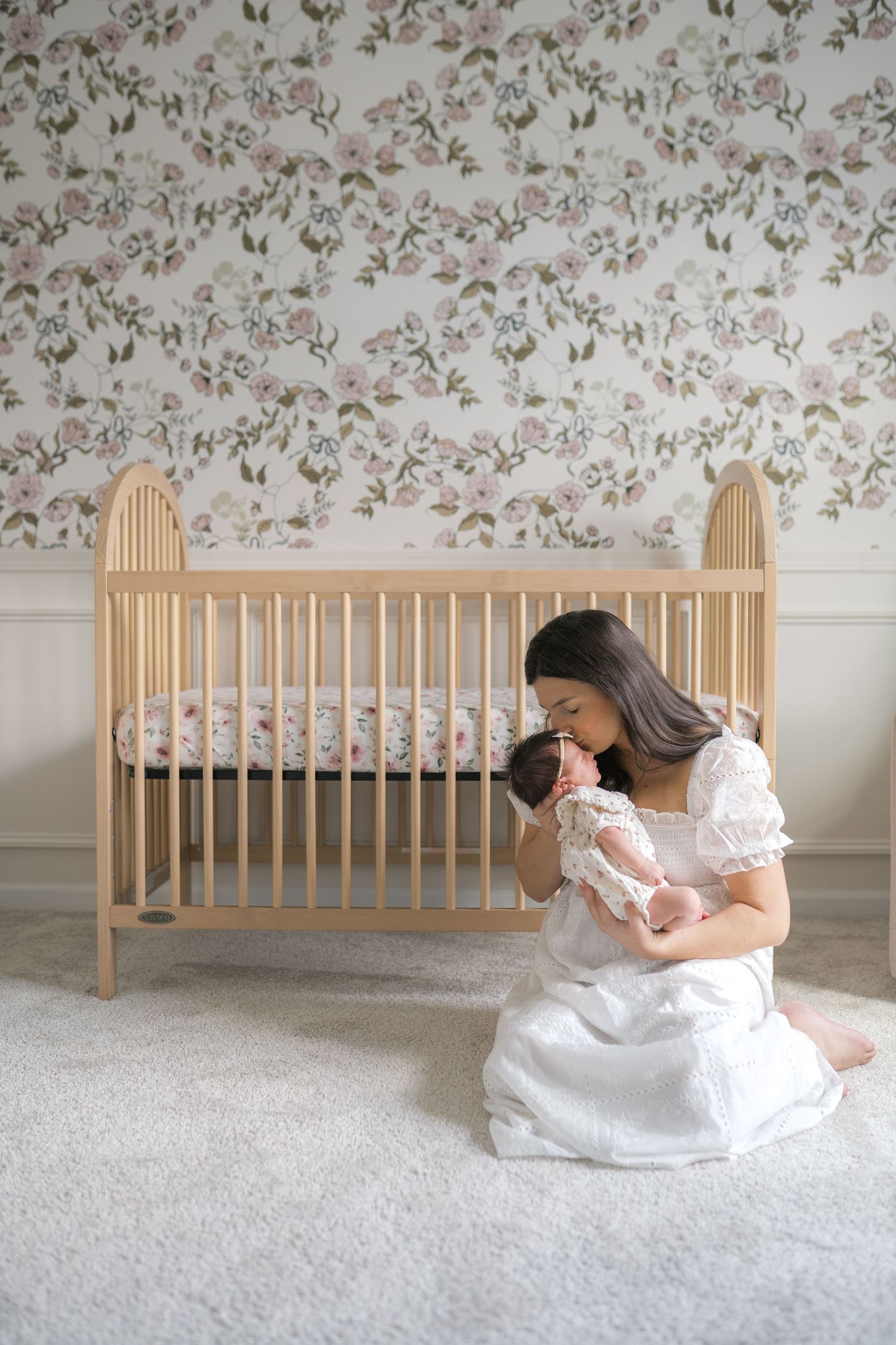 Peaceful newborn sleeping at home during a lifestyle newborn photography session in Valparaiso, Indiana.