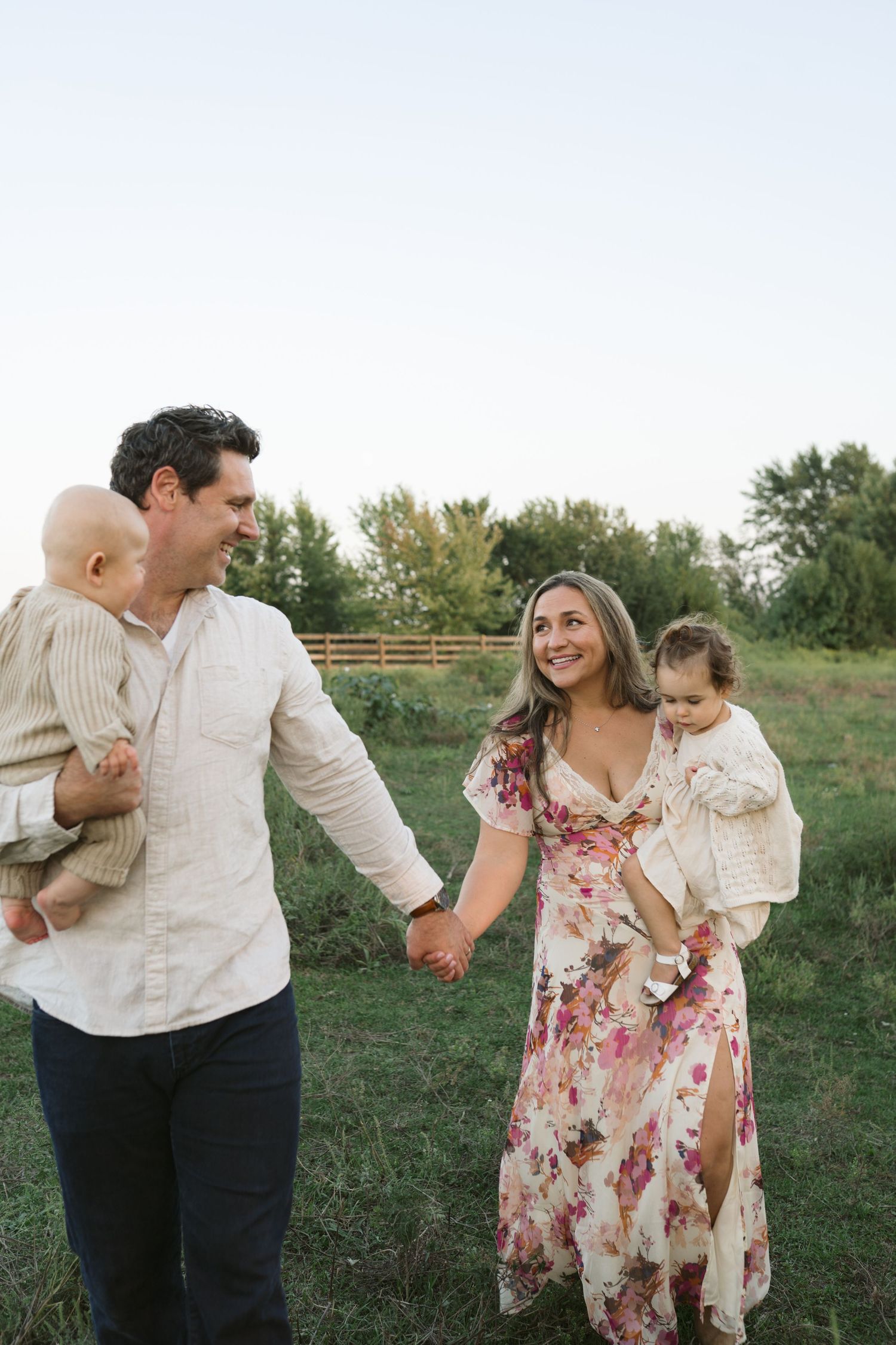 Family Session With Horses On A Private Property In St. John, Indiana Near Chicago