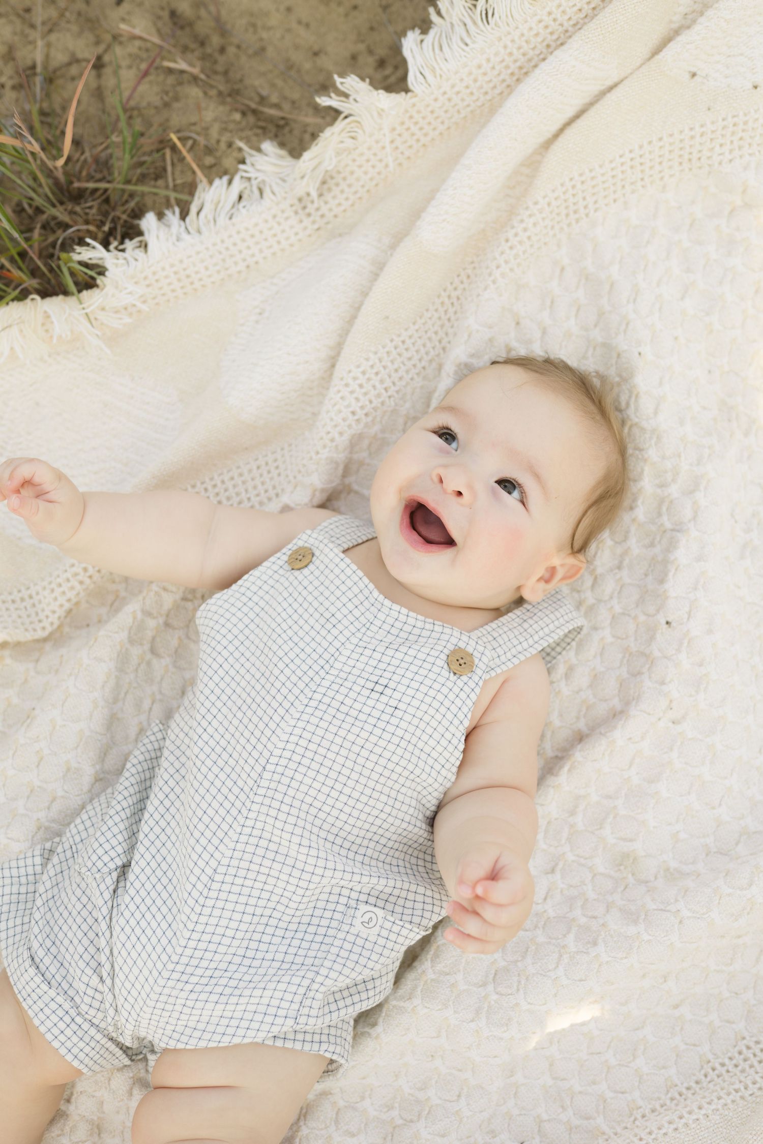Six Month Baby Milestone Session in Portage, Indiana, at the Indiana Dunes near Chicago