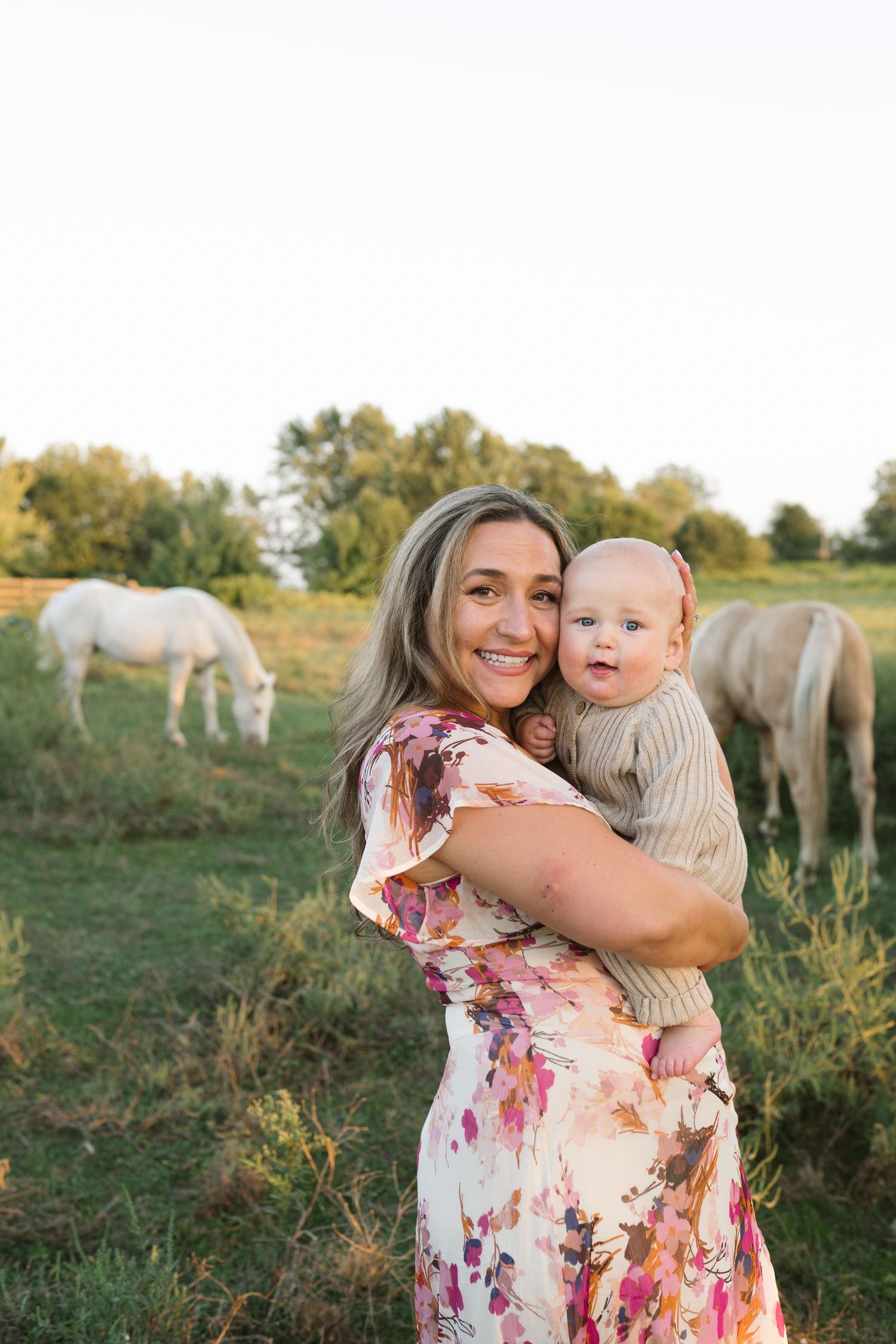 Family Session With Horses On A Private Property In St. John, Indiana Near Chicago