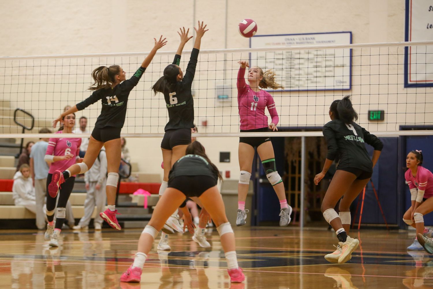 West Linn Lions Varsity Volleyball game photographed by Miles Butler Photography