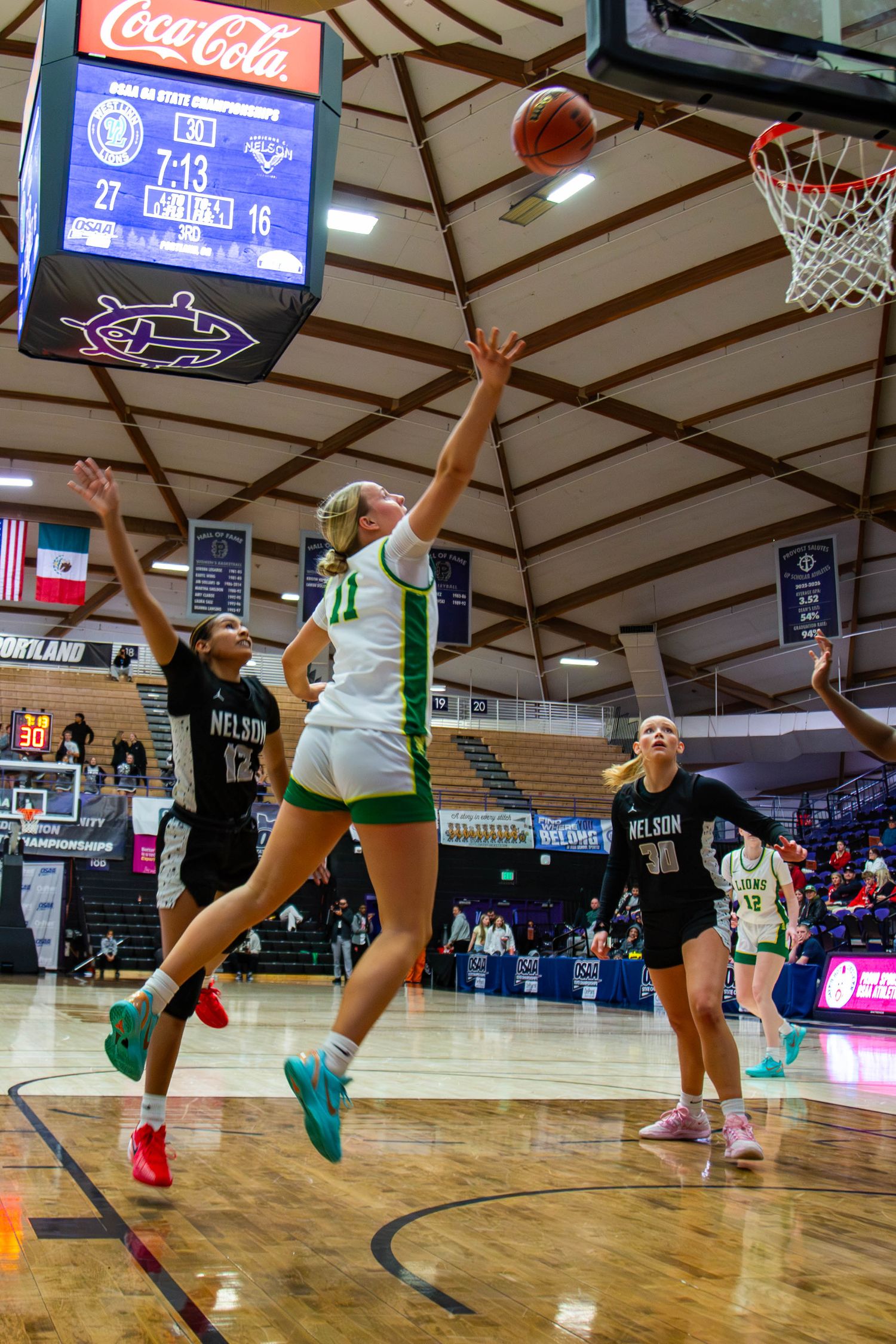 West Linn Lions Varsity Girls Basketball game photographed by Miles Butler Photography