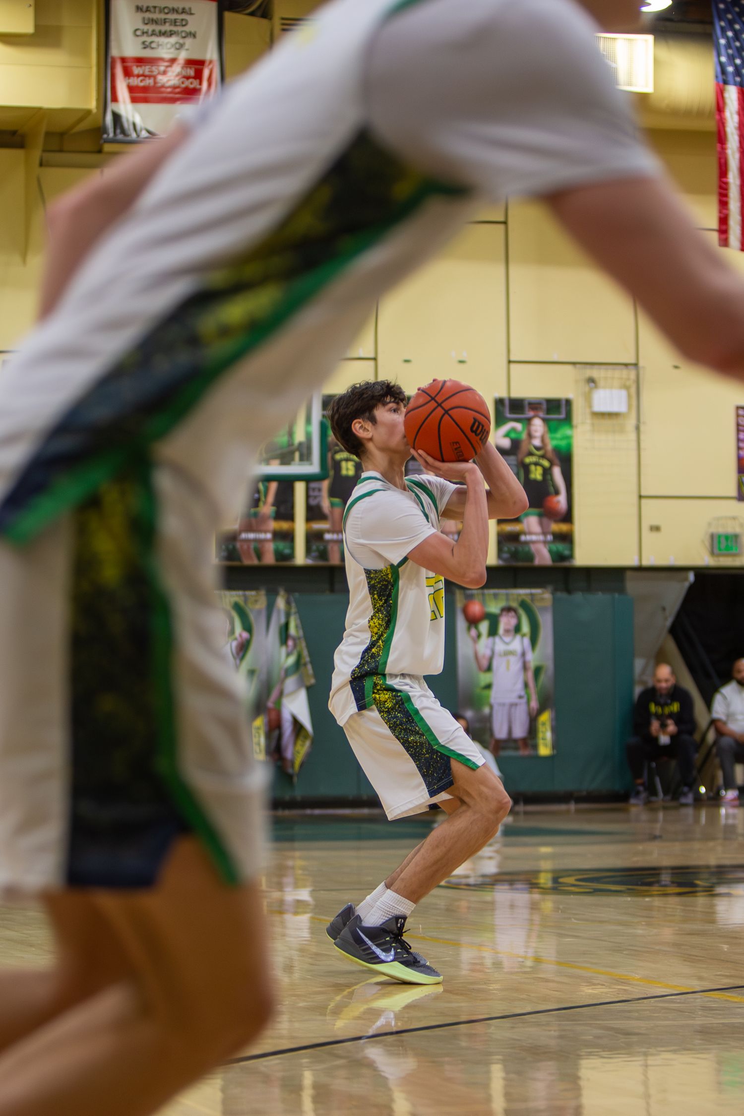 West Linn Lions Varsity Boys Basketball game photographed by Miles Butler Photography