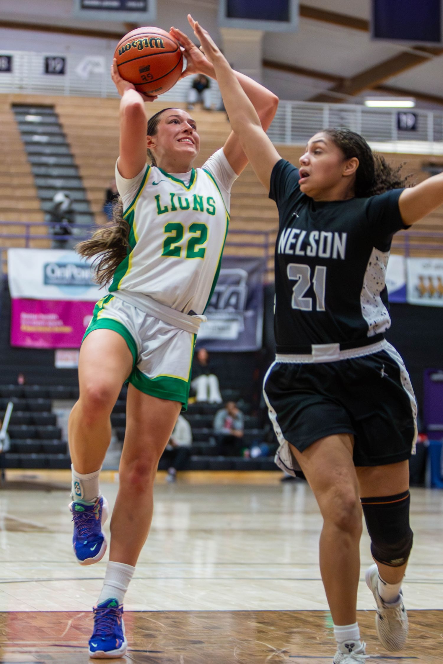 West Linn Lions Varsity Girls Basketball game photographed by Miles Butler Photography