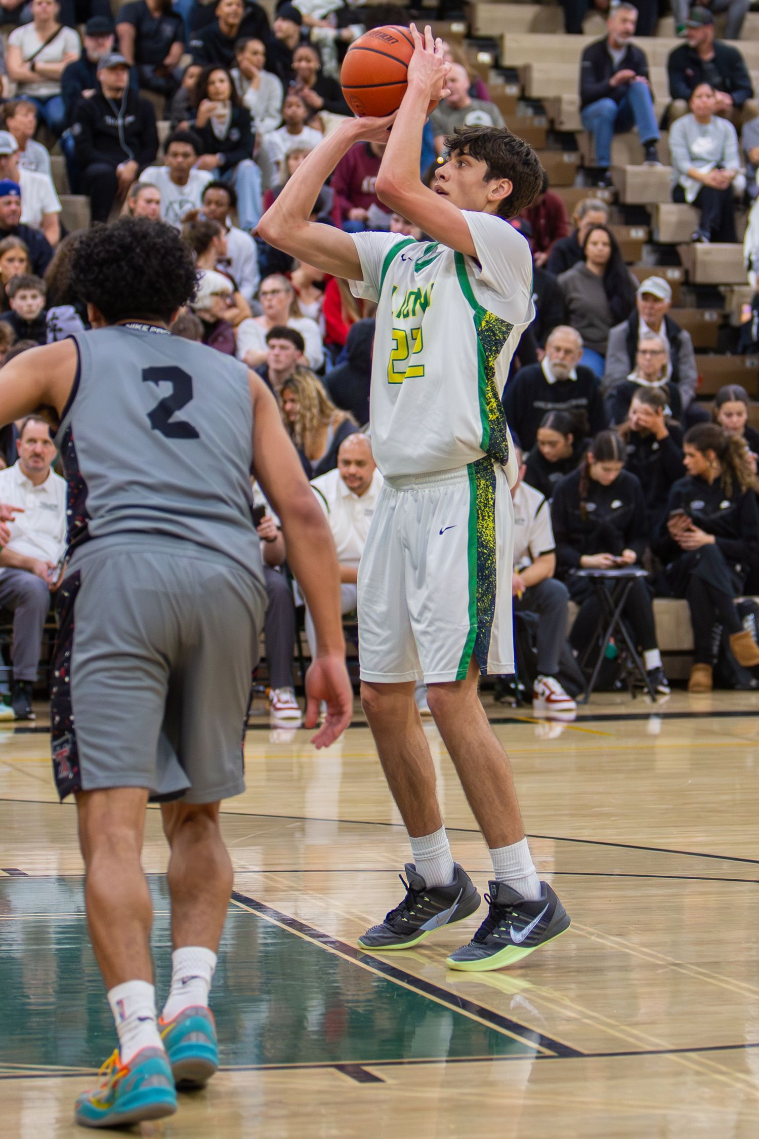 West Linn Lions Varsity Boys Basketball game photographed by Miles Butler Photography