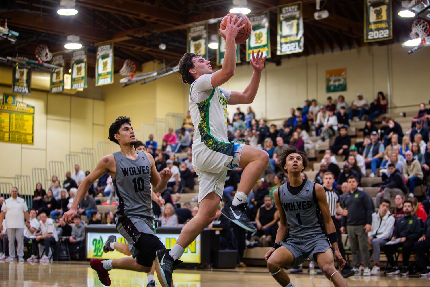 West Linn Lions Varsity Boys Basketball game photographed by Miles Butler Photography