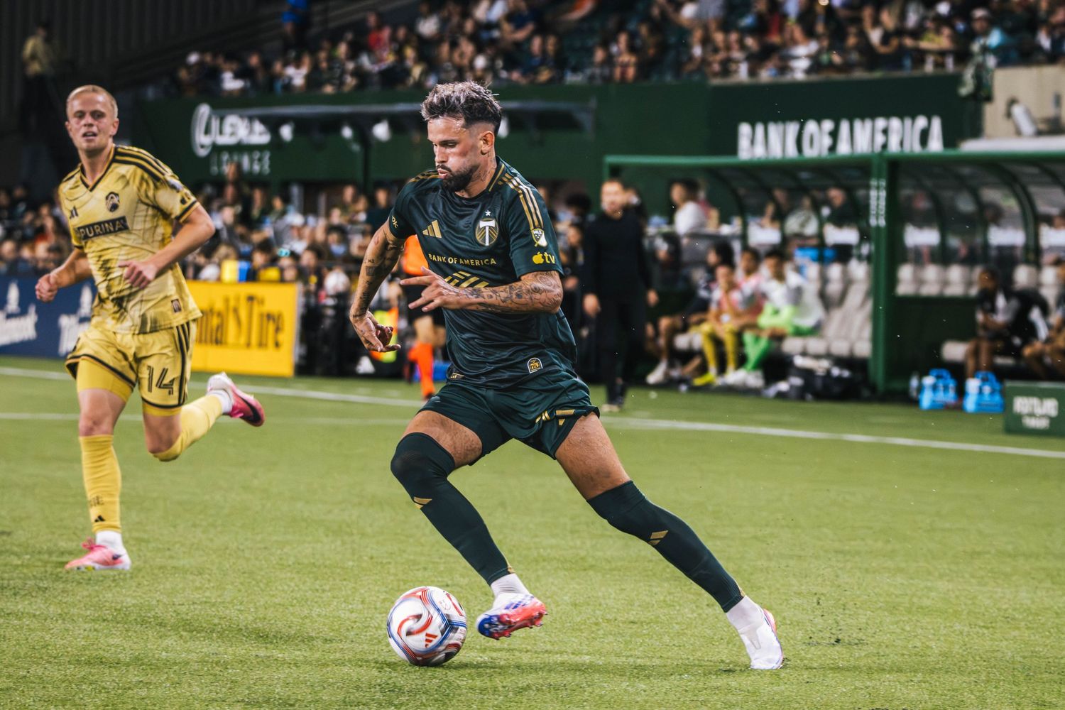 Kristoffer Velde Performing at the Portland Timbers match Vs St. Louis City at Providence Park Photographed by Miles Butler Photography
