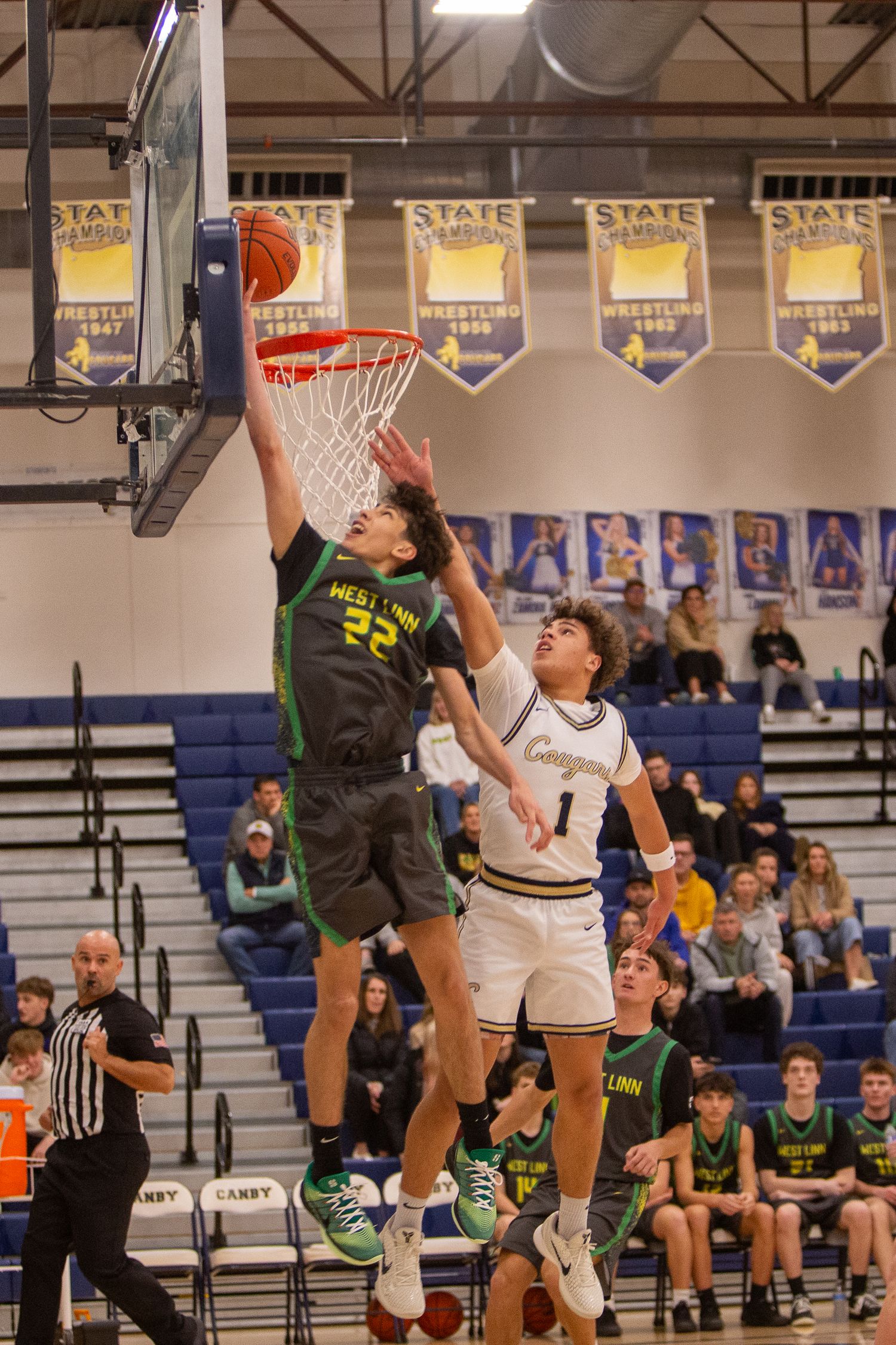 West Linn Lions Varsity Boys Basketball game photographed by Miles Butler Photography
