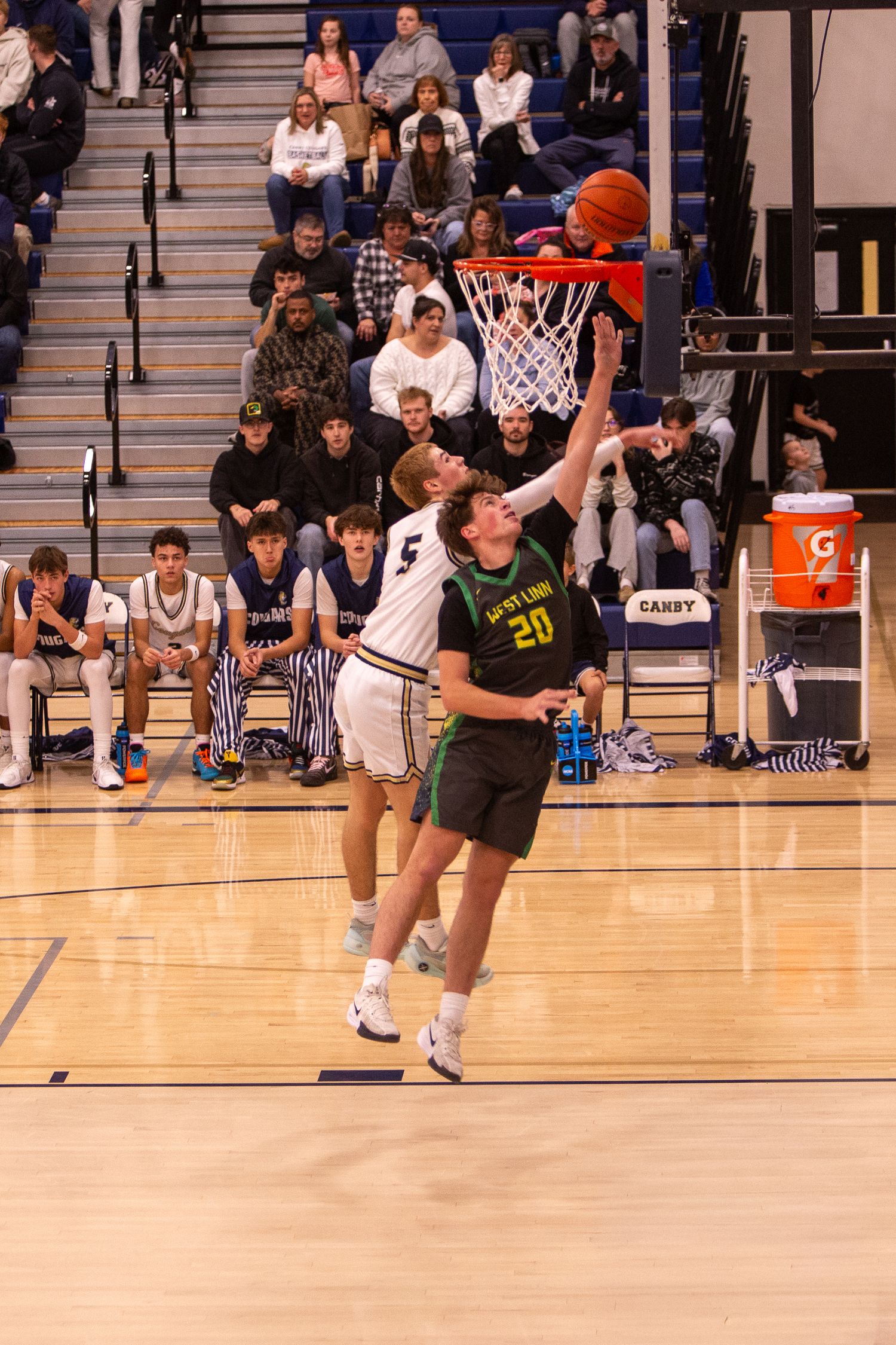 West Linn Lions Varsity Boys Basketball game photographed by Miles Butler Photography