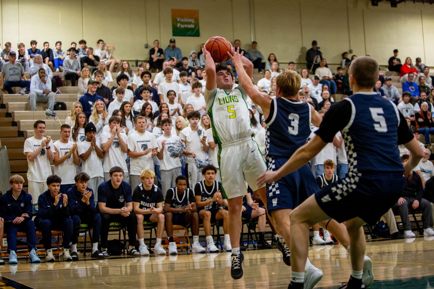 West Linn Lions Varsity Boys Basketball game photographed by Miles Butler Photography