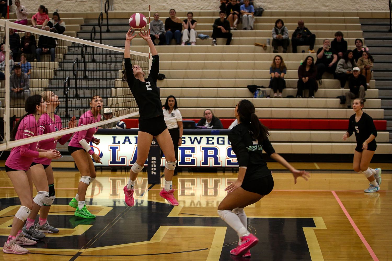 West Linn Lions Varsity Volleyball game photographed by Miles Butler Photography