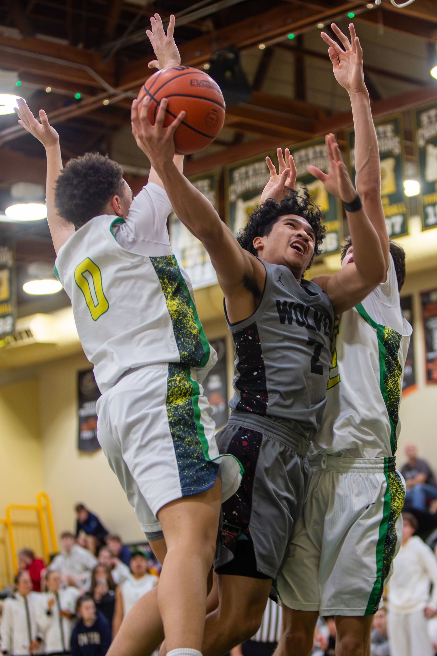 West Linn Lions Varsity Boys Basketball game photographed by Miles Butler Photography