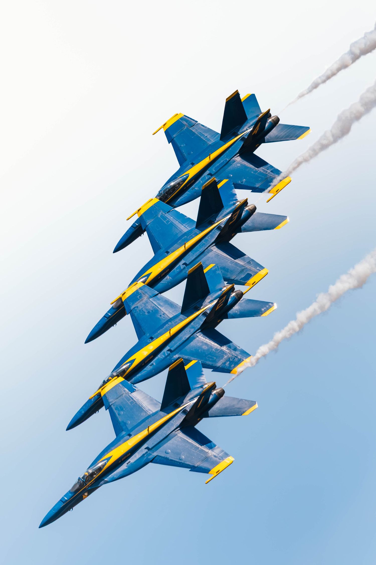 Blue Angels F-18 Super Hornets in formation photographed by Miles Butler Photography