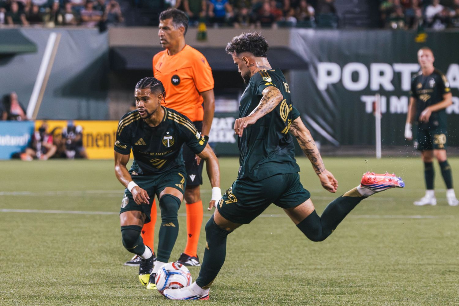 Kristoffer Velde Performing at the Portland Timbers match Vs St. Louis City at Providence Park Photographed by Miles Butler Photography