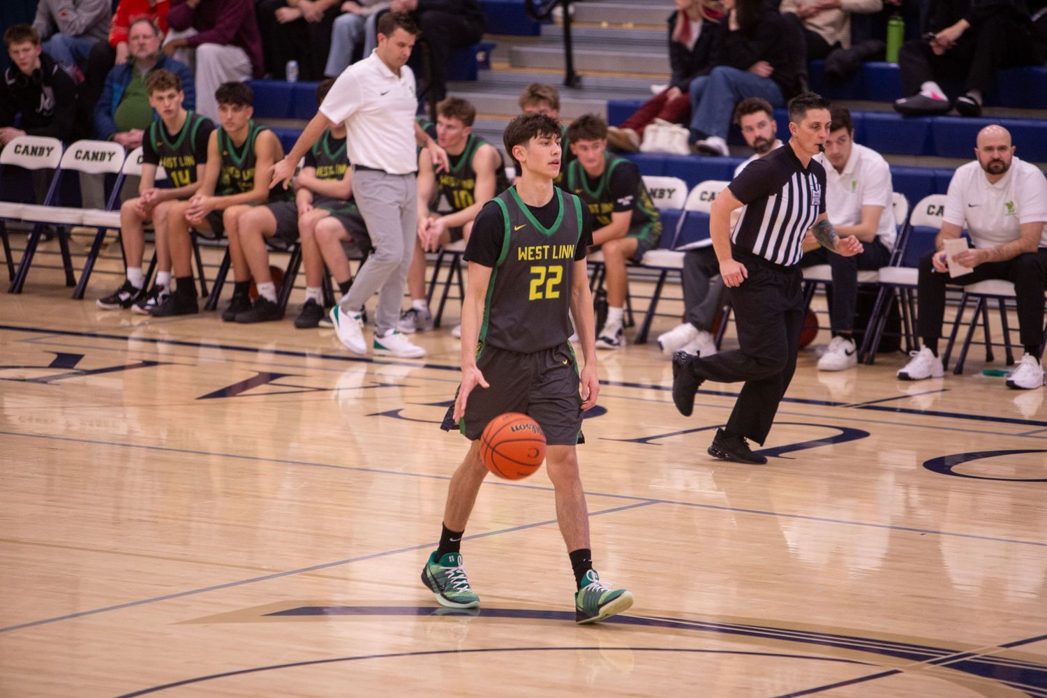 West Linn Lions Varsity Boys Basketball game photographed by Miles Butler Photography