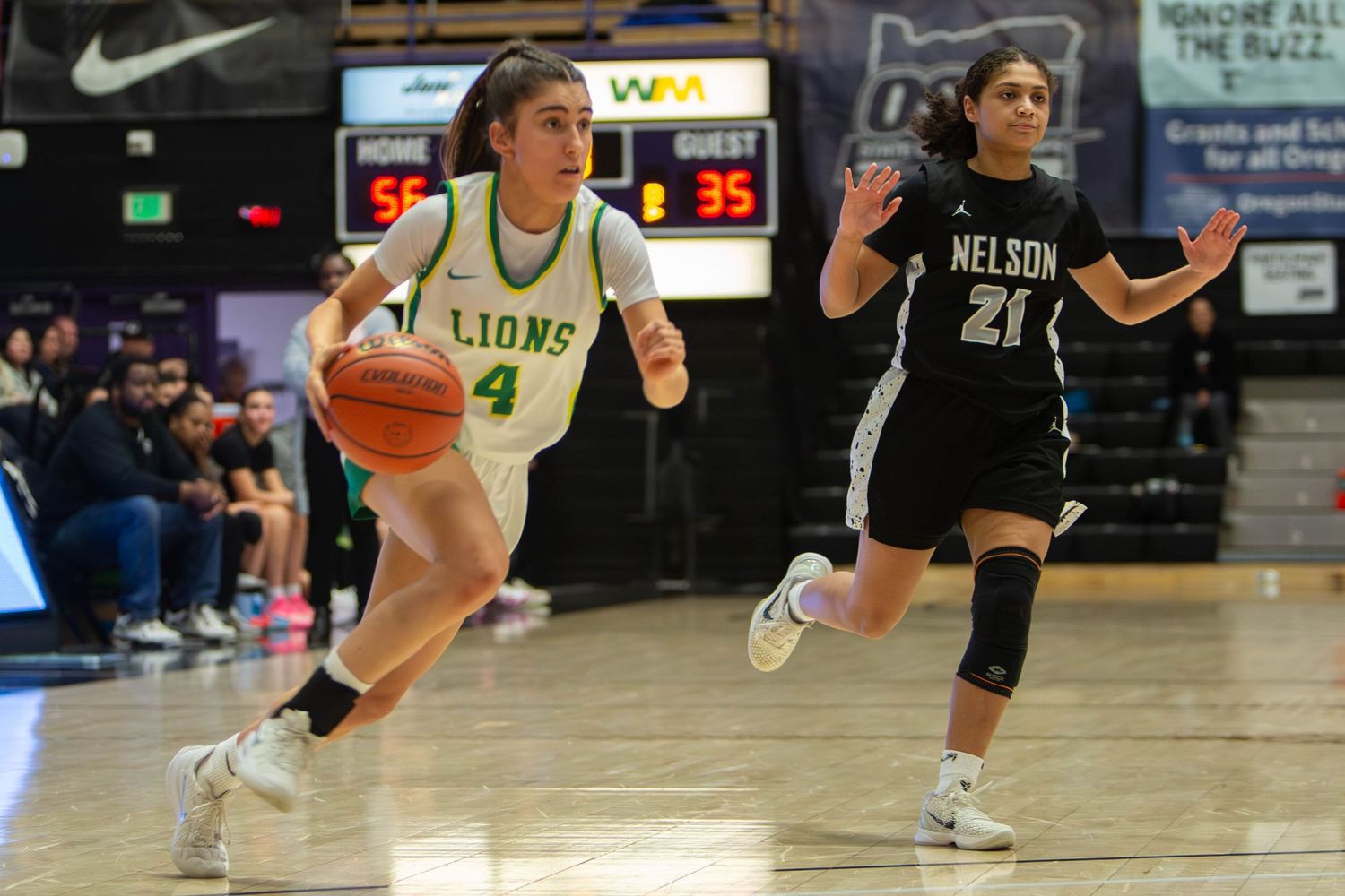 West Linn Lions Varsity Girls Basketball game photographed by Miles Butler Photography