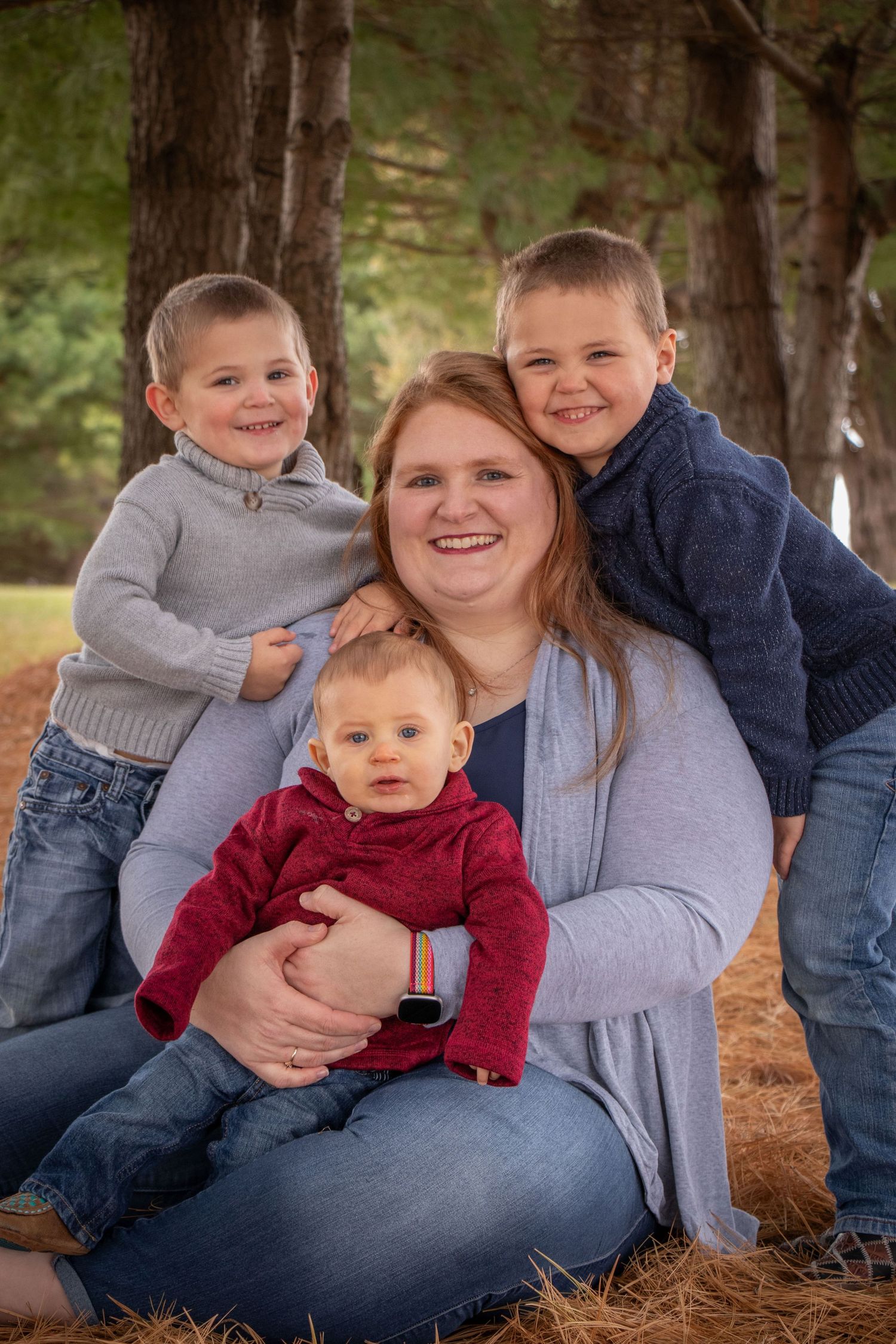 Mom with her 3 boys