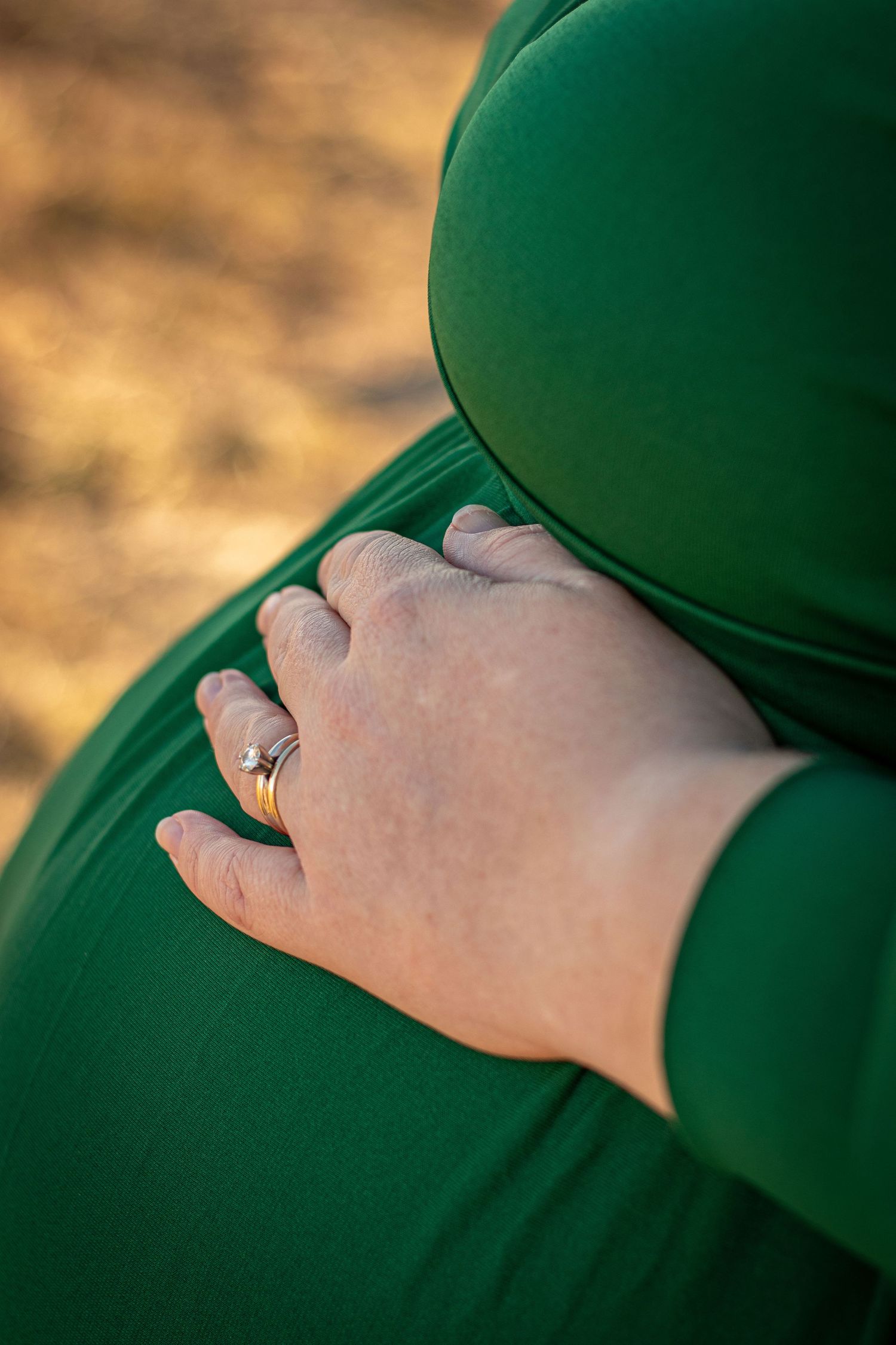 Expectant mom with her hand on her belly