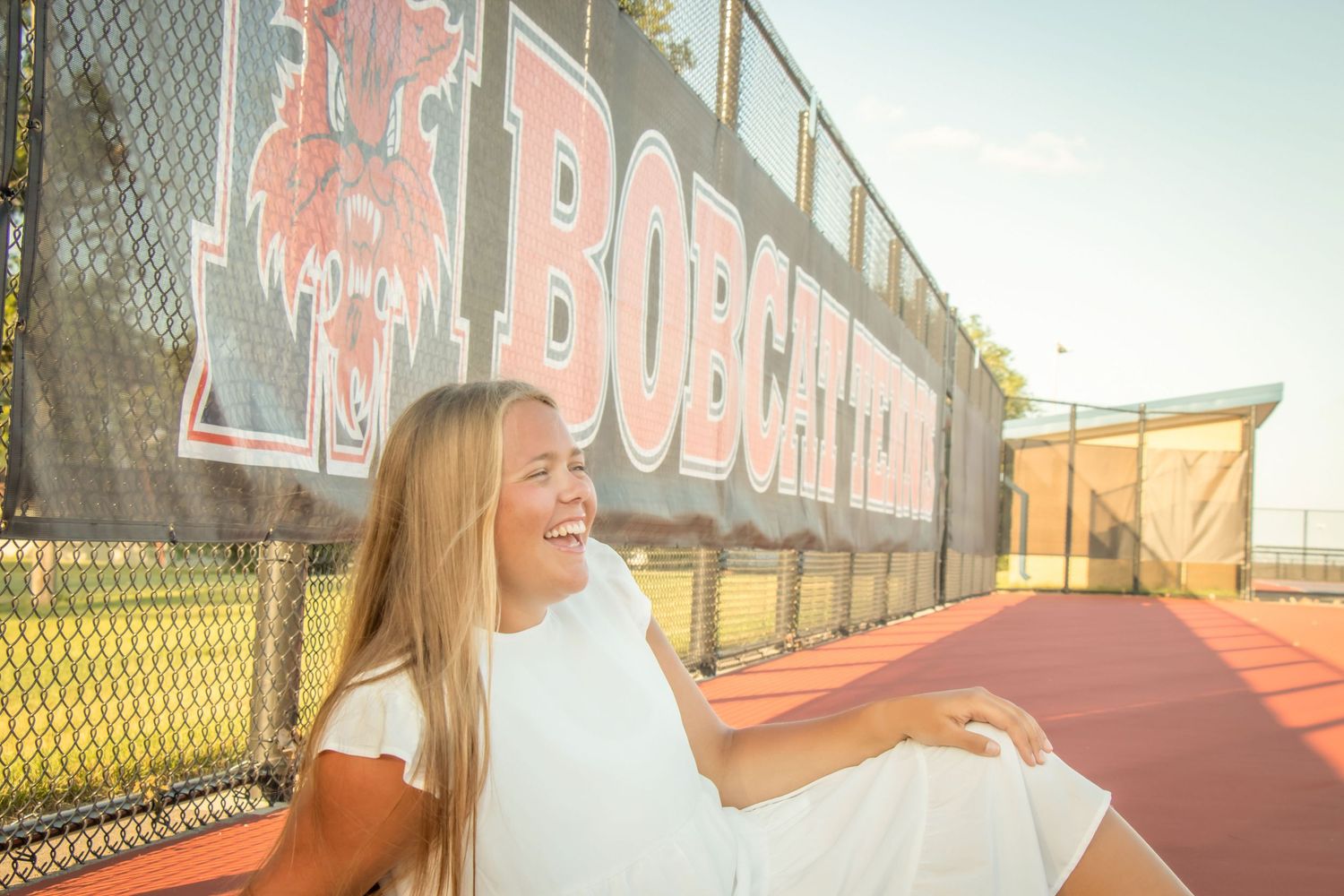 Senior girl tennis player