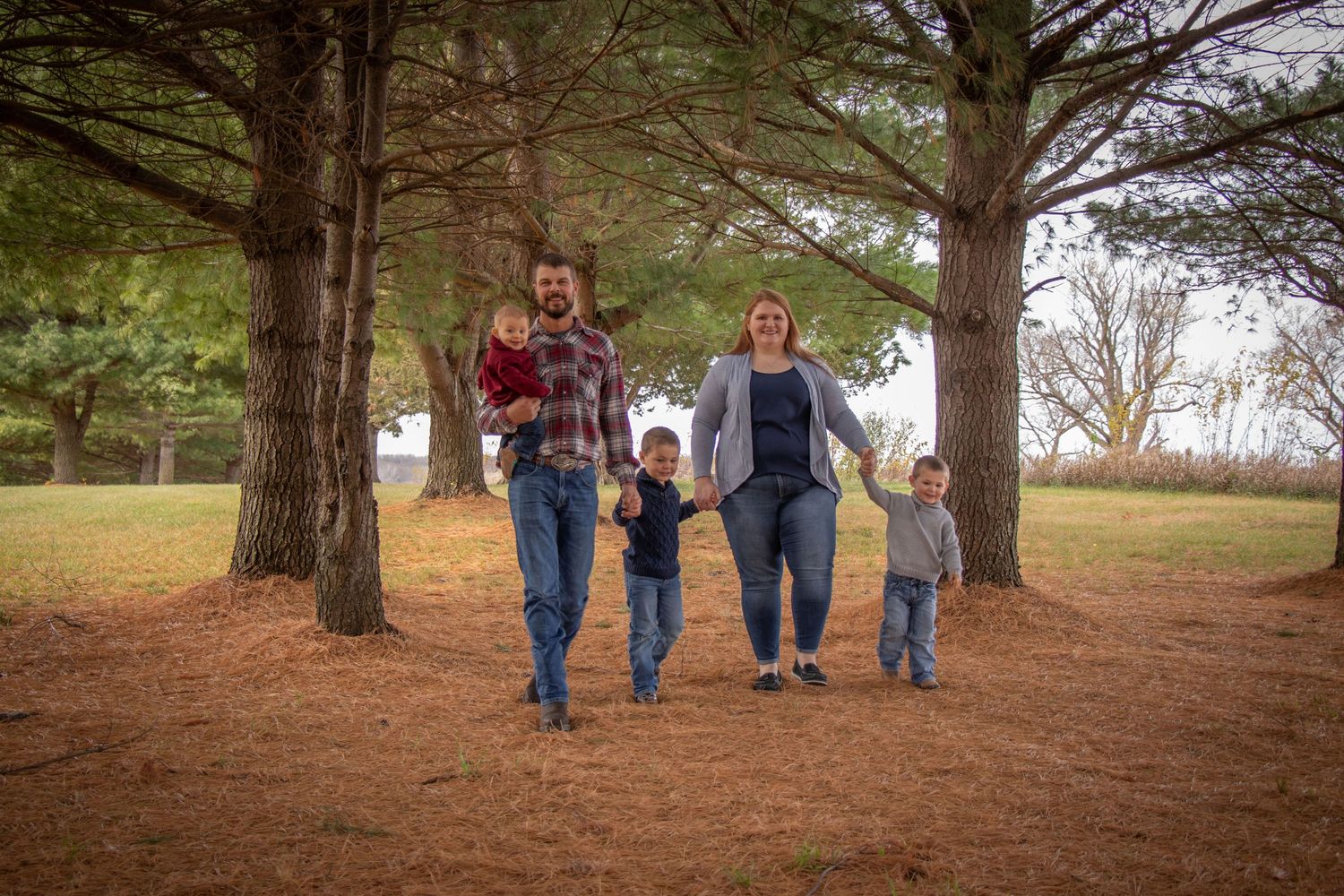 Iowa family walking