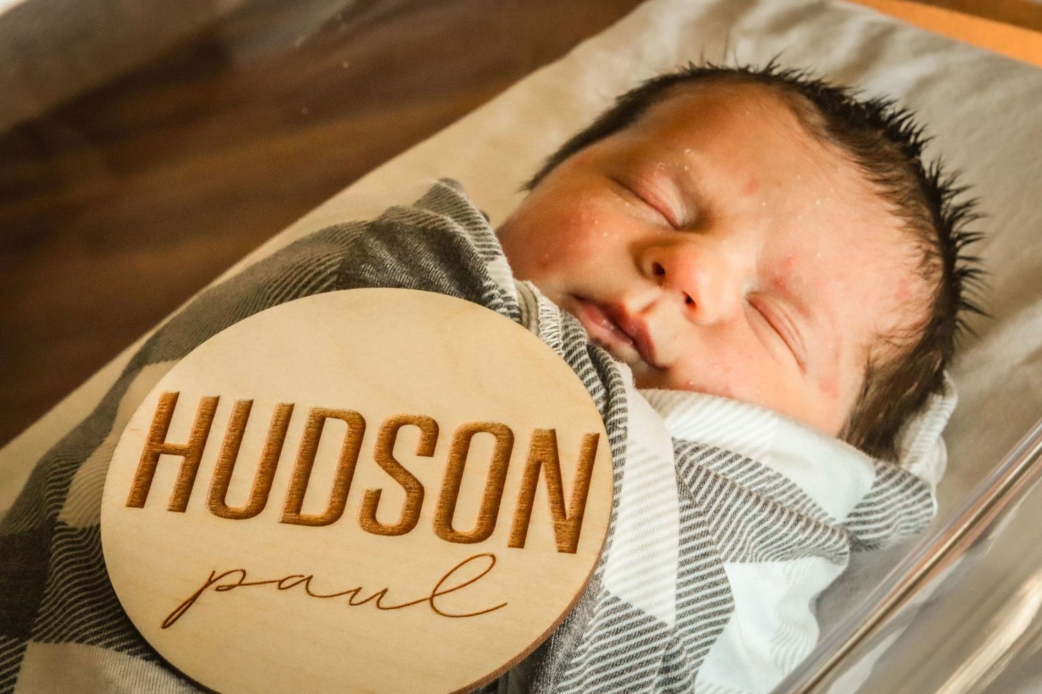 Newborn boy in the hospital