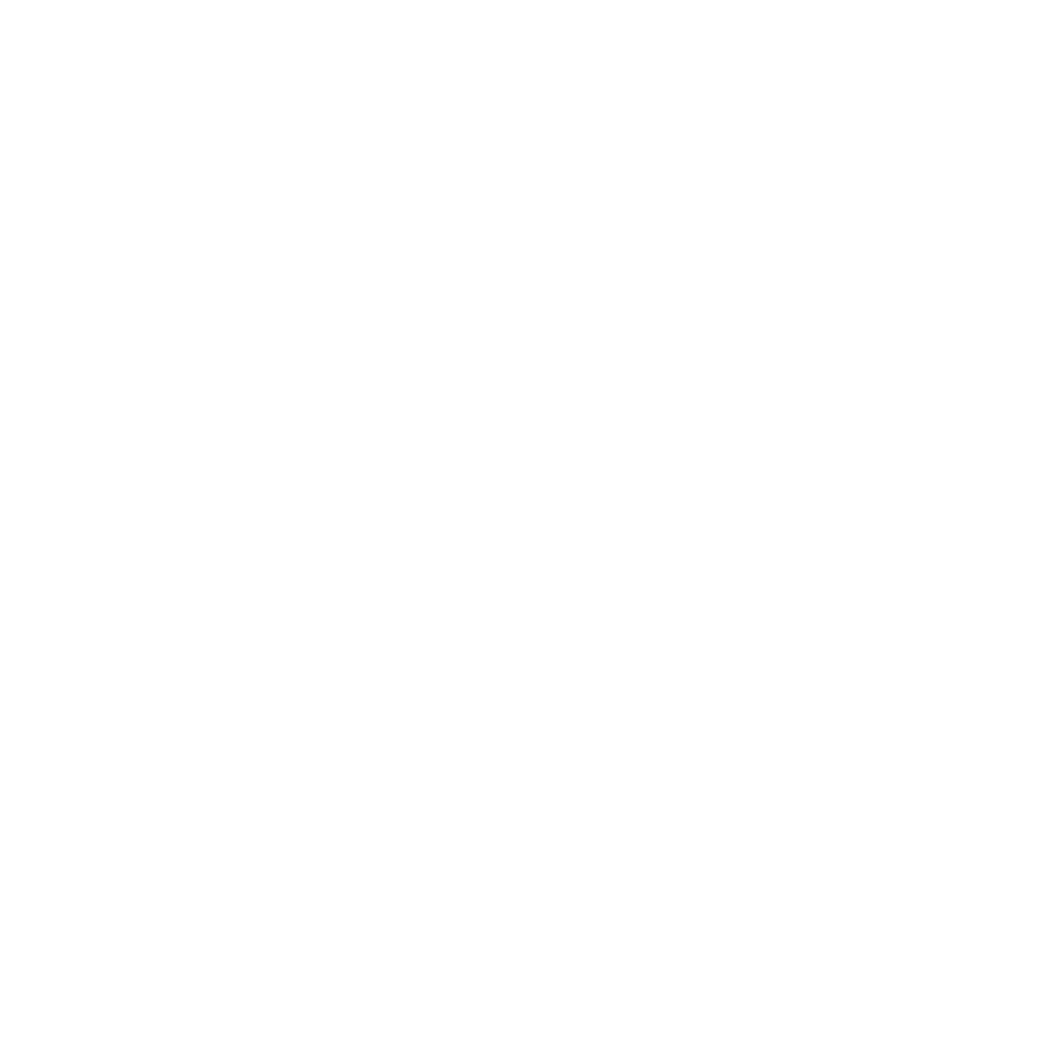 Minimalist white text logo 'ON THE BLOG' with circular decorative elements on black.