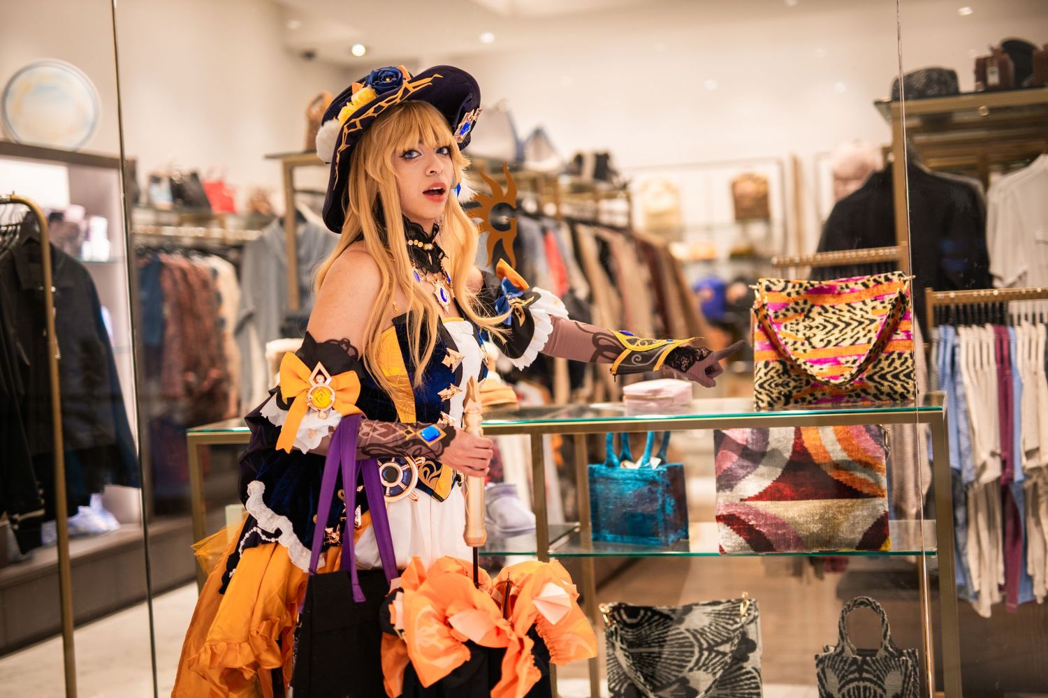 Kina-Photography - Katsucon 2025 - Navia Cosplay - Genshin Impact - Pointing Meme