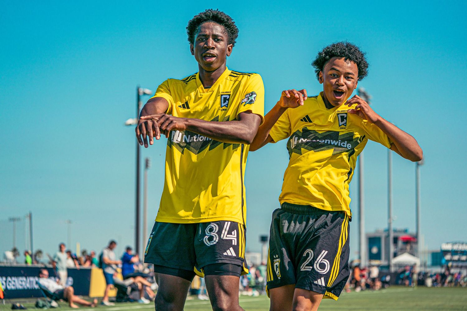 A soccer goal celebration