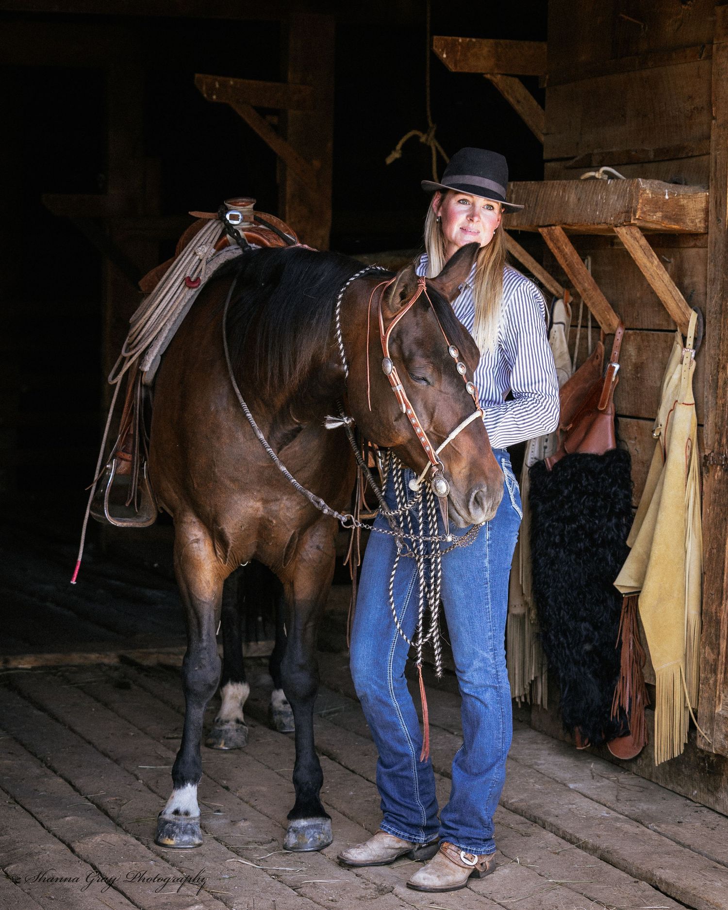 Model with a horse
