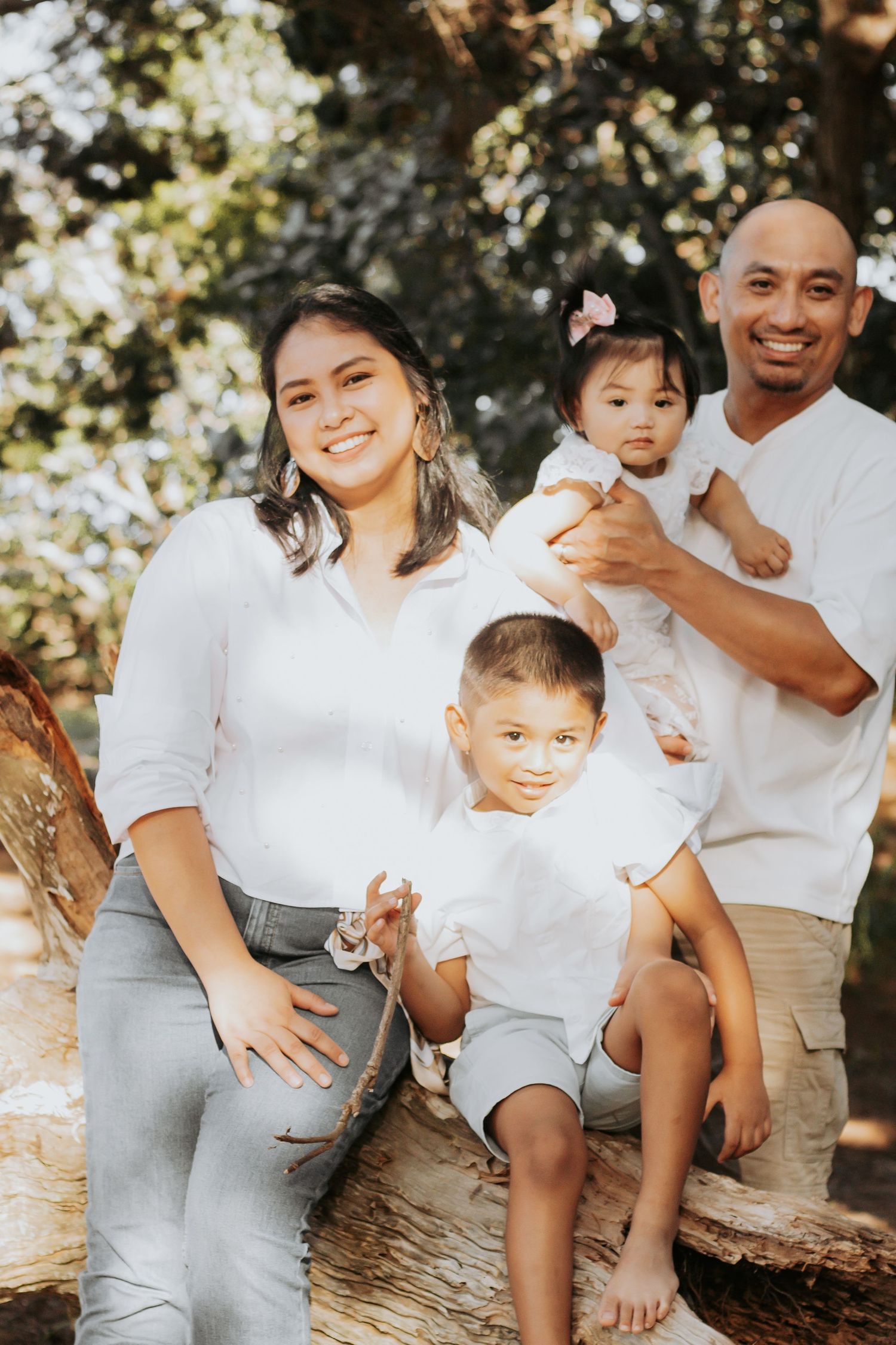 Photograph of a beautiful family celebrating a 1st and 40th