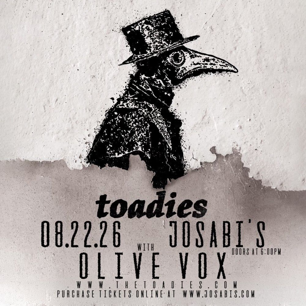 Toadies performing live at Josabi's with Olive Vox on August 22 2026 in Helotes, TX.