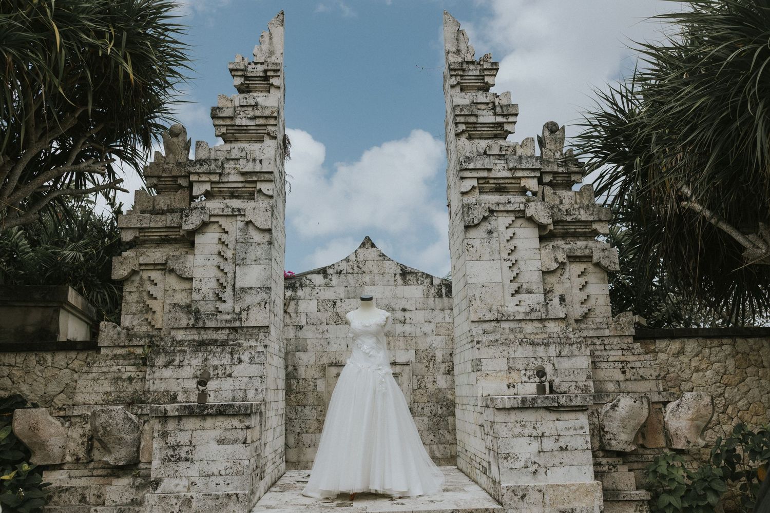 Bride with her bridesmaids during a Bali destination wedding photoshoot