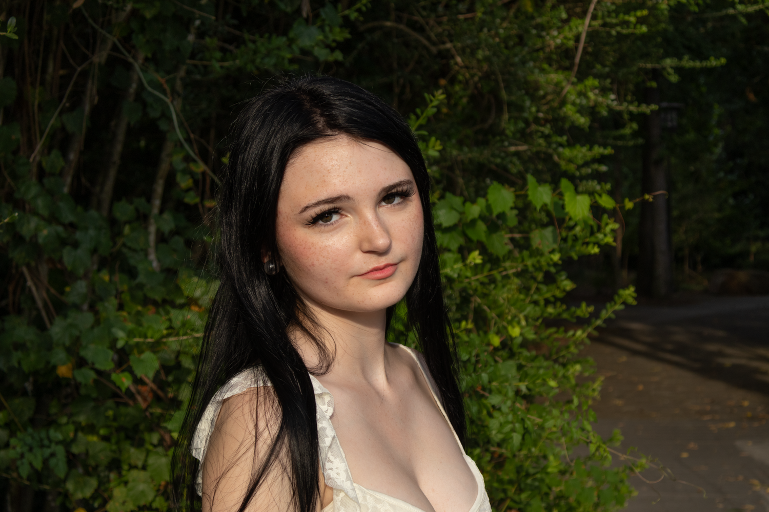 Girl staring at camera
