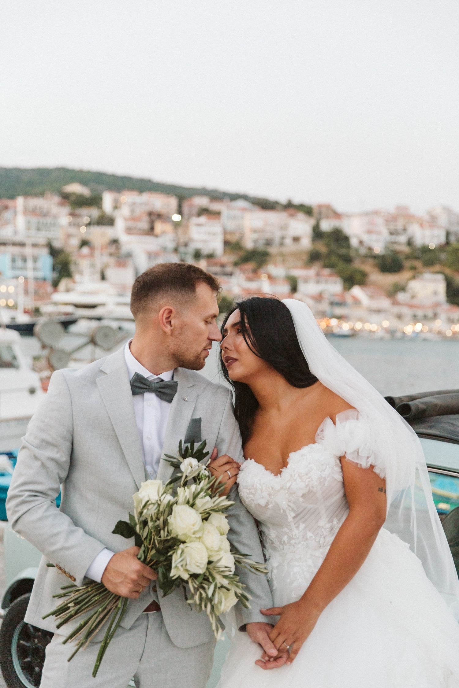 Wedding portrait in Pythagorio, Samos, Greece