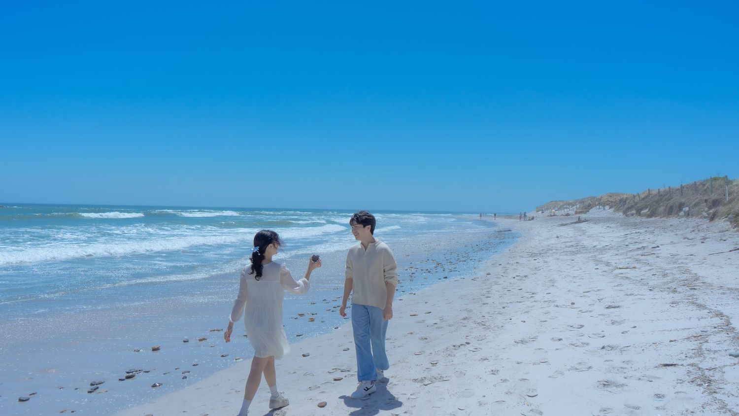 Cute couple at beach