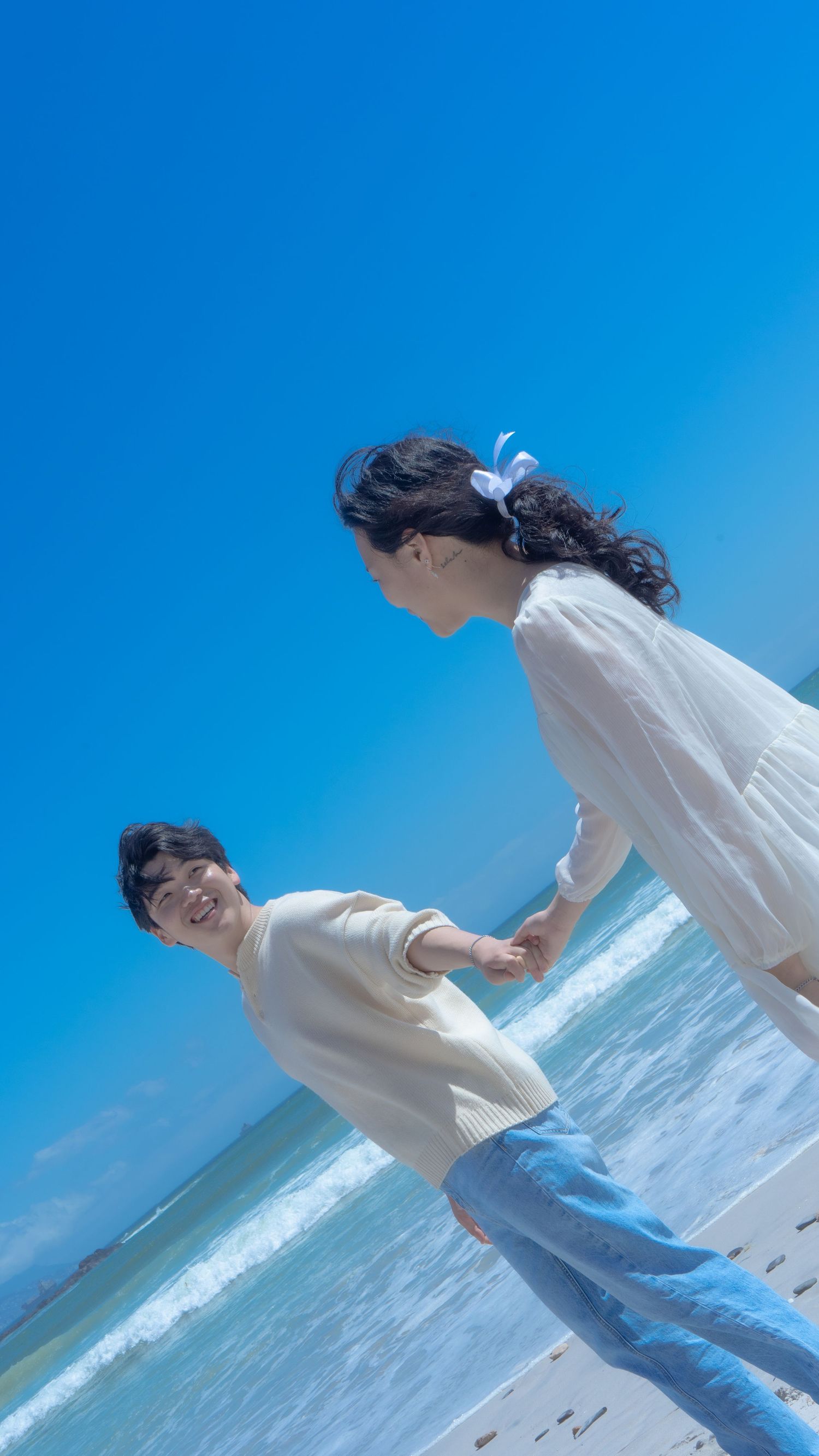 Cute couple at beach