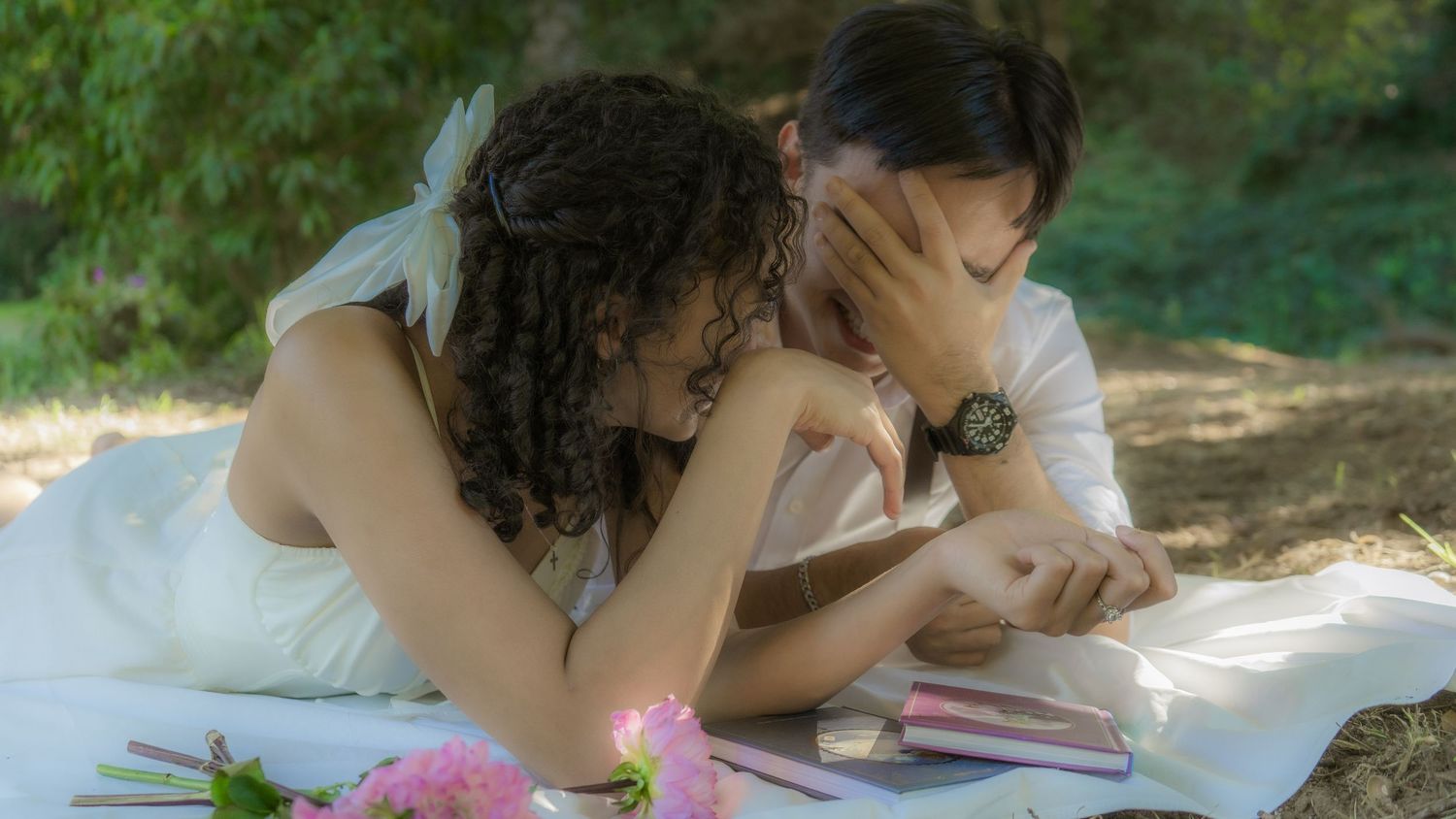 Two couples at picnic