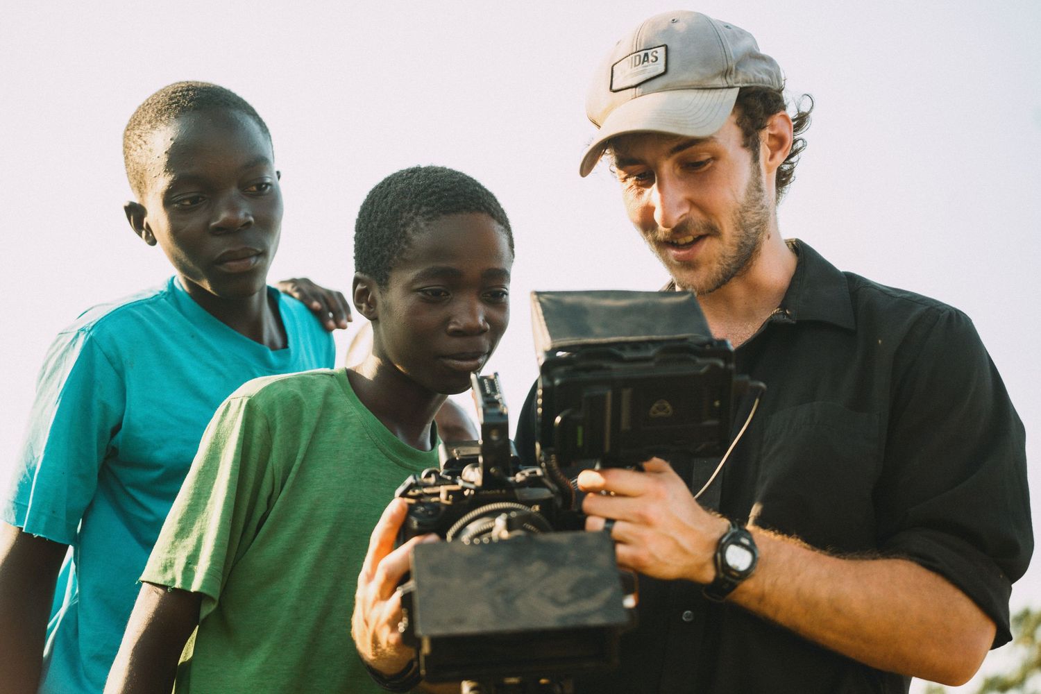 Josh Carroll (Director) previews a take for one of the young actors on set of The Father's Heart.