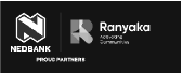 Black and white corporate partner logos for Nedbank and Ranyaka.