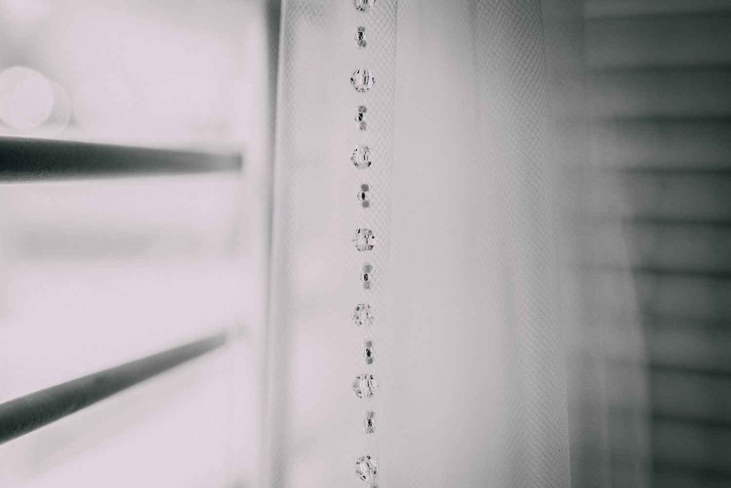 Abstract blurred black and white architectural detail with soft focus.