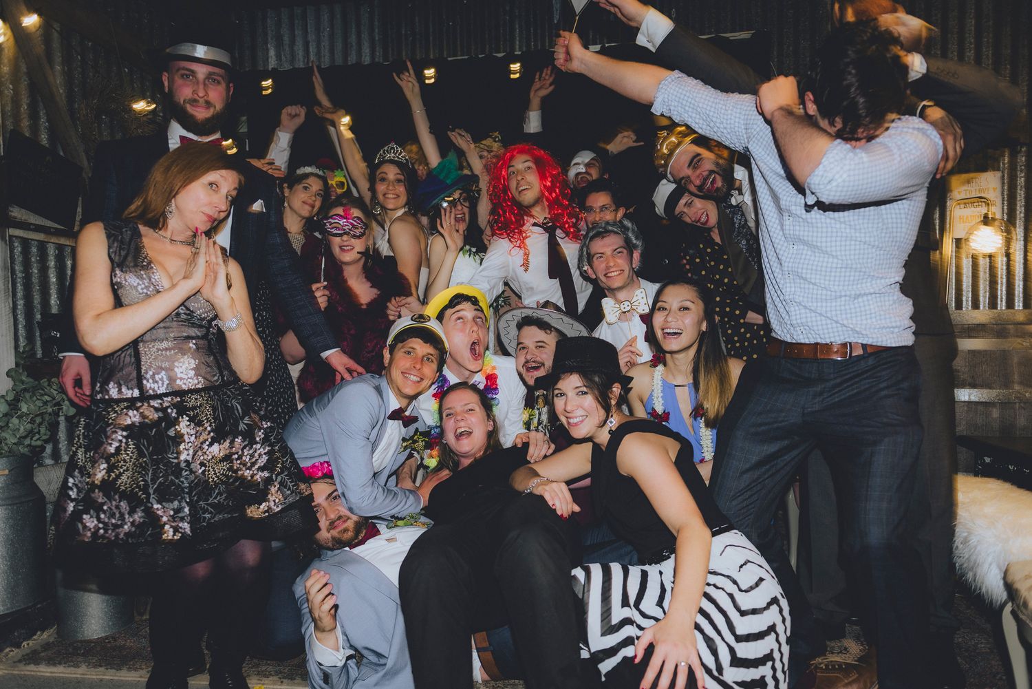 Zara King celebrating with newly married couple and their friends - Zara King Photography, Sydney Australia