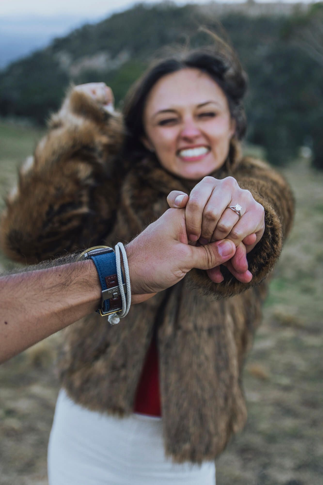 Excited bride to be showing off her new engagement ring - Zara King Photography, Sydney Australia