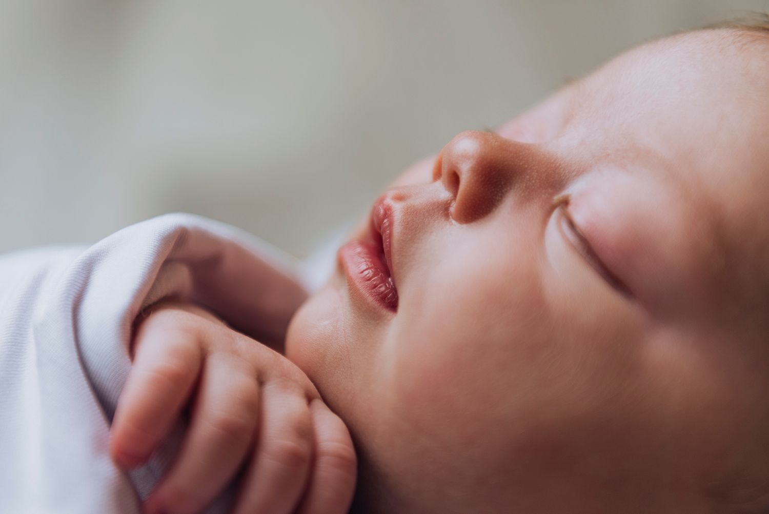 Close up of newborn baby's nose and mouth - Zara King Photography, Sydney Australia