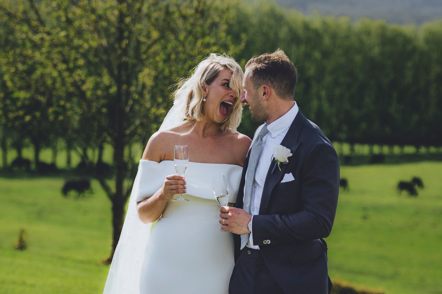 Bride screaming at her groom in excitement - Zara King Photography, Sydney Australia